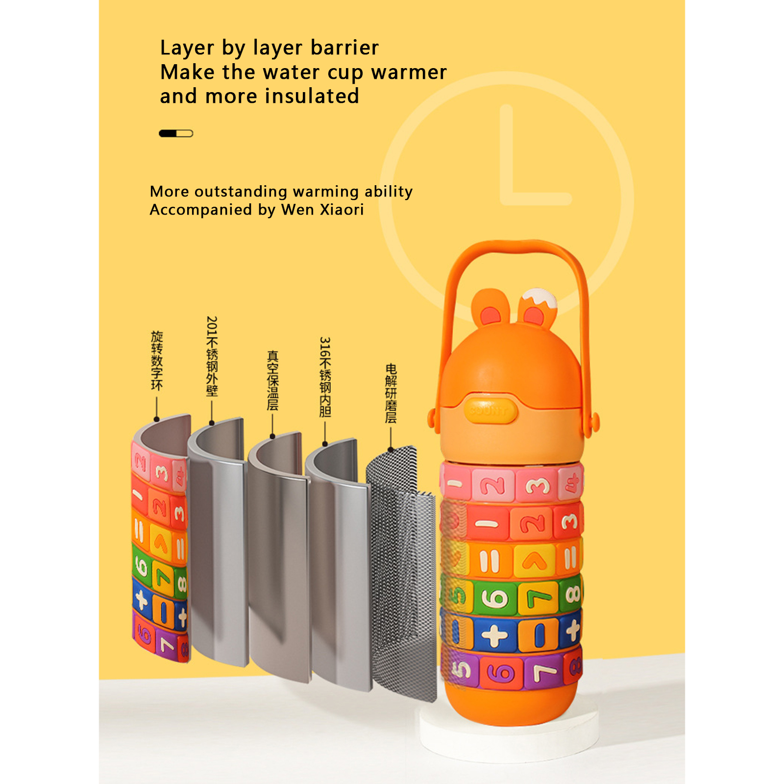 430ml Insulated Kids Water Bottle Thermal Stainless Steel Insulated Water Bottle With Straw