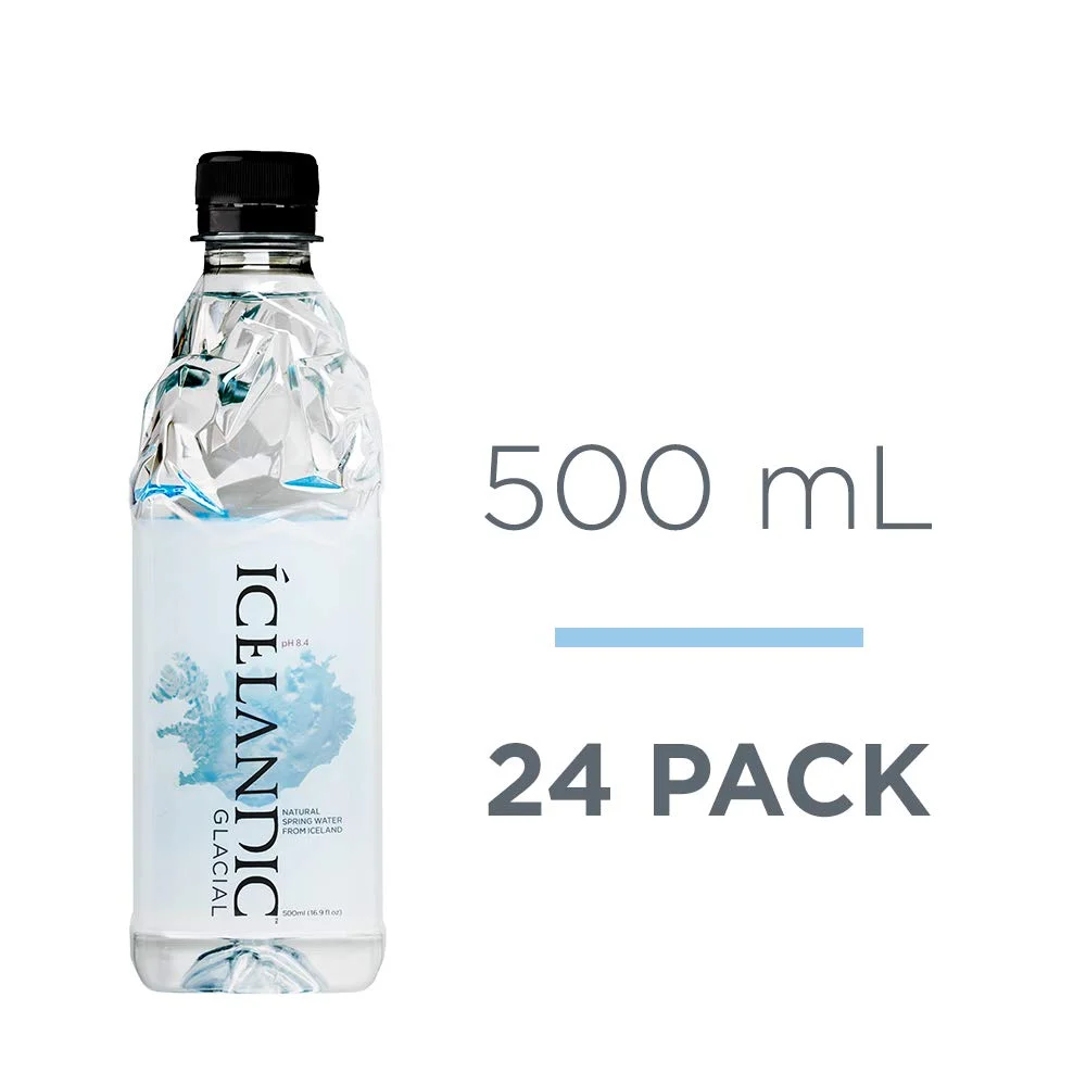Icelandic Glacial Natural Spring Alkaline Water, 500 mL (24 Count)