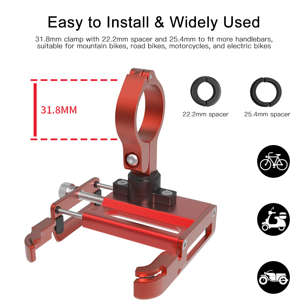 GUB Phone Mount,Aluminum Bike Adjustable Slip Handlebar Mount Handlebar Mount Stand Bike AdjustableSiuke Bike Mount Aluminum Huiop Eryue