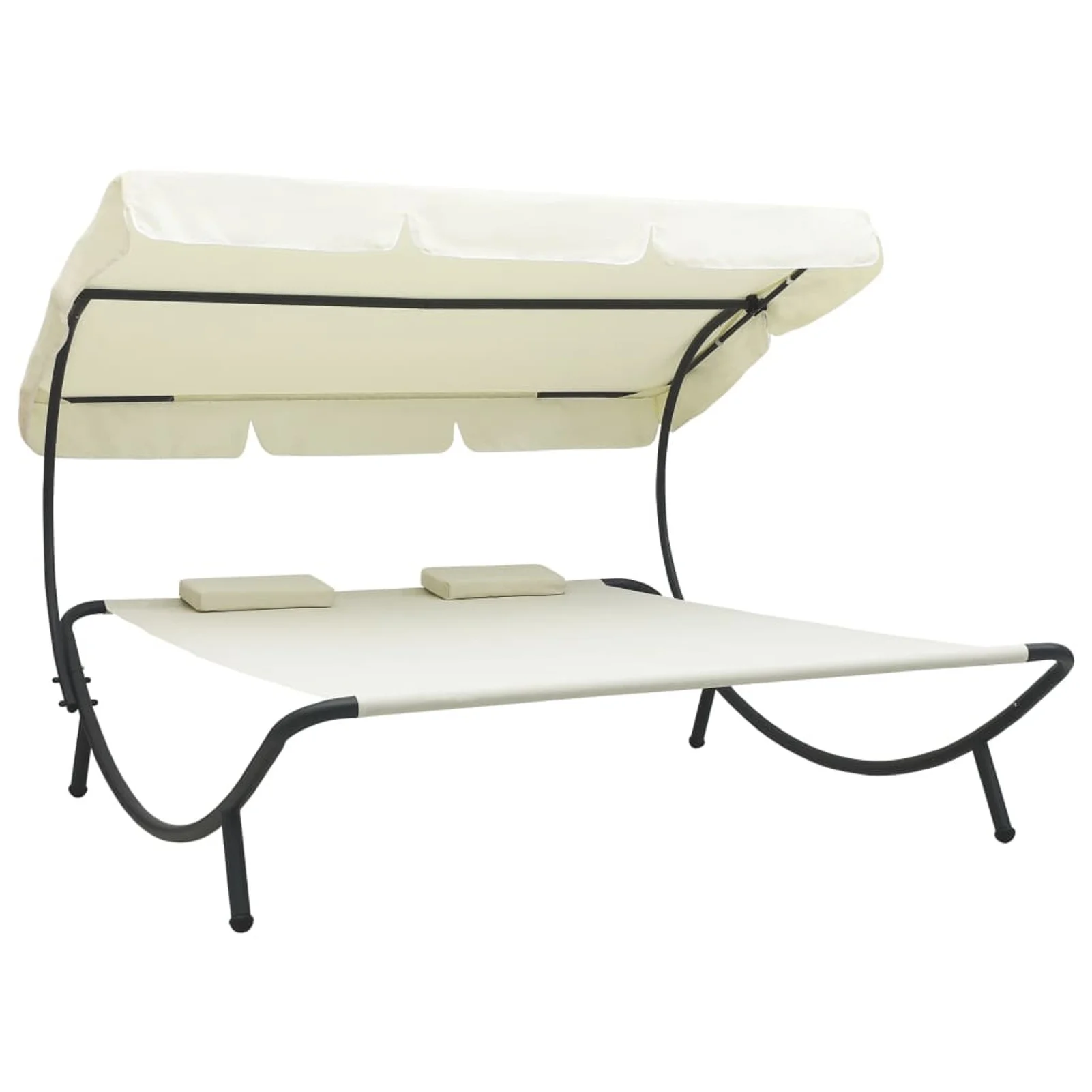 walmeck Patio Bed with Canopy and Pillows White