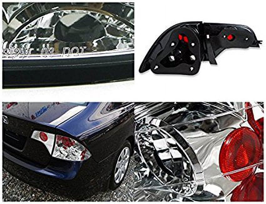Honda Civic 4Dr Sedan Chrome Dx Ex Lx Tail Lights 4Pc