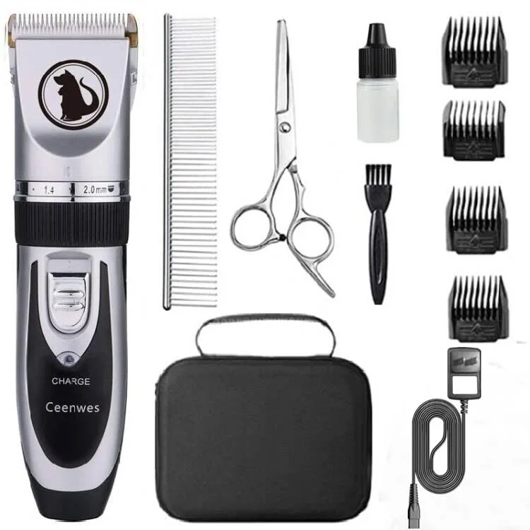 Dog Clippers Low Noise Cat Clippers Rechargeable Dog Trimmer Cordless Pet Grooming Tool Professional Dog Hair Trimmer with Comb Guides Scissors Nail Kits for Dogs Cats & Other