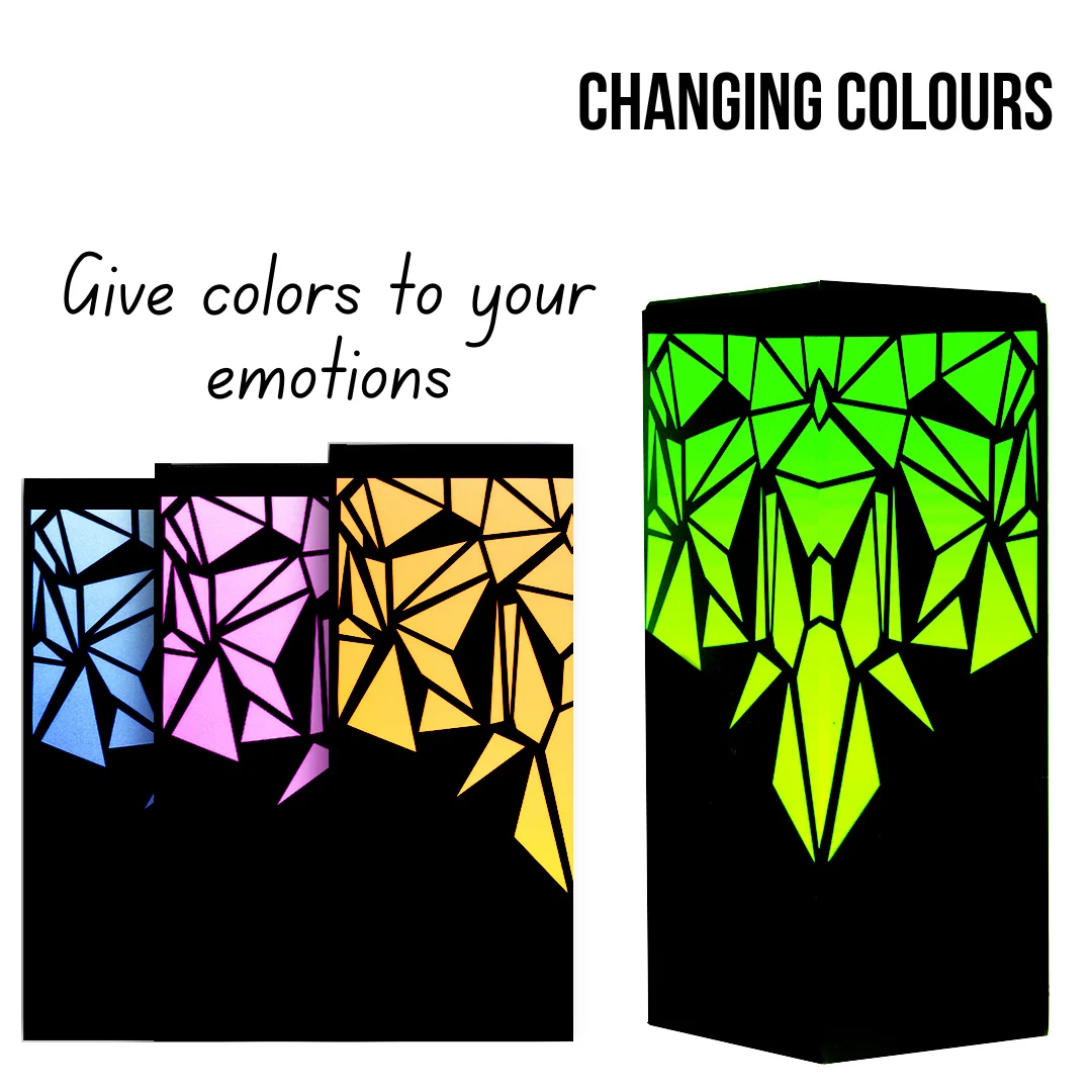 Telepathy Lamp - Long Distance Wifi Touch Lamp by Zoci Voci - Raining Diamonds Design | Unique Handmade Gifts 200+ Colors, Gloss Finish (Set of 3 Lamps)