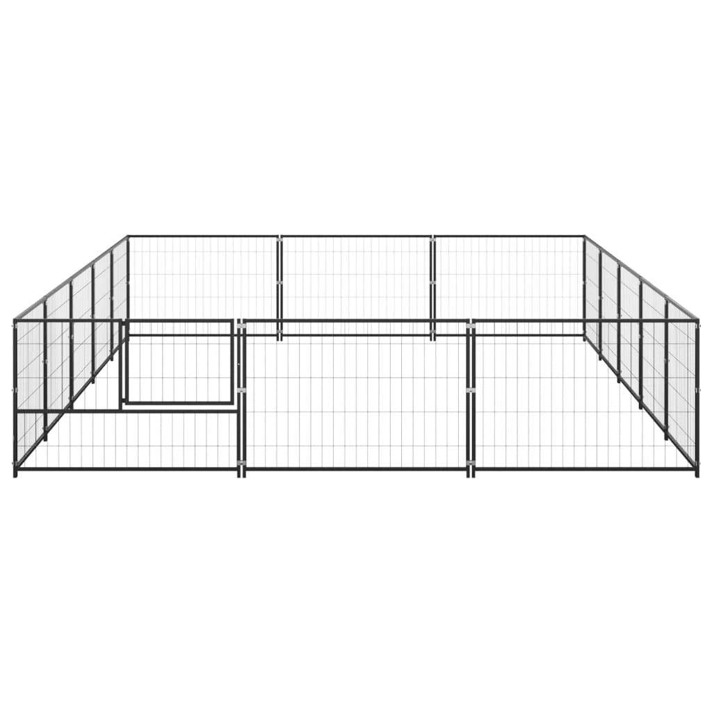 vidaXL Dog Kennel Black 161.5 ft² Steel