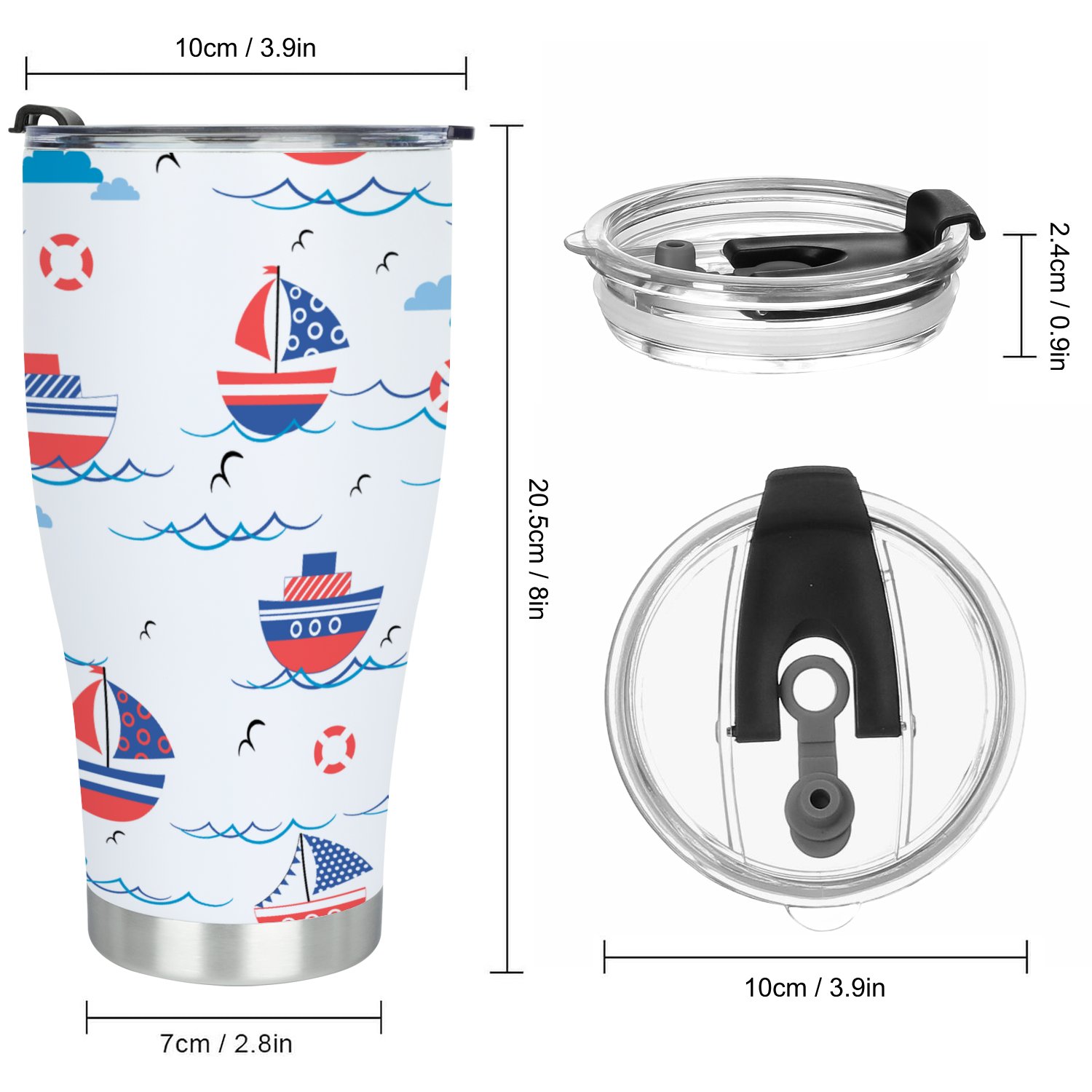 Hidove Stainless Steel Tumbler, Cute Seamless Pattern 30oz Leak Proof & Stainless Steel Bottle for Hot & Cold Drinks - Coffee Travel Mug, Water Metal Canteen, Thermal Cup