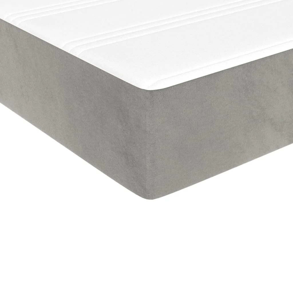 Box Spring Bed with Mattress Light Gray 53.9