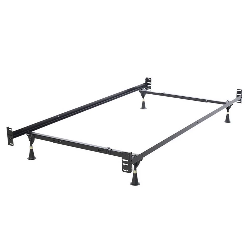 Twin/Full Adjustable Metal Bed Frame with Headboard Footboard Brackets