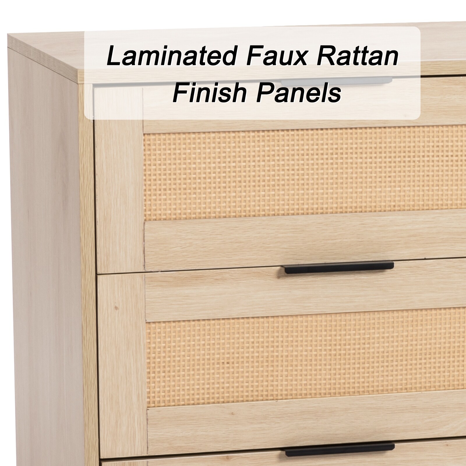 HKBFDC023AK0TR Chest Of Dresser Storage Tower Cabinet Bedroom Organizer Rattan 9-drawer