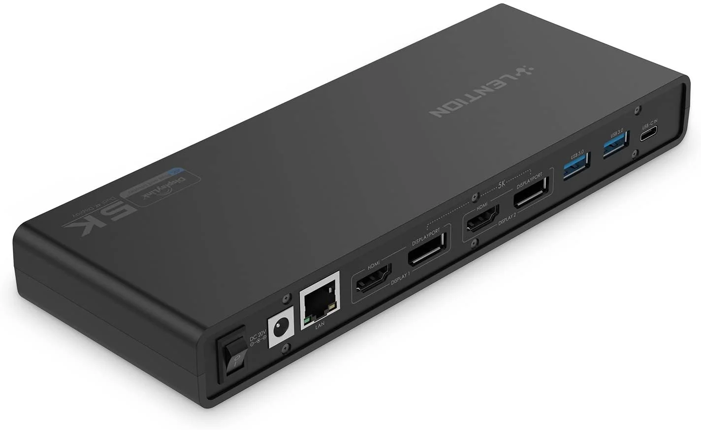 LENTION 5K USB C&USB A Docking Station with Dual HDMI&DisplayPort,Ethernet,Audio&Mic Adapter for MacBook,Windows(D92)
