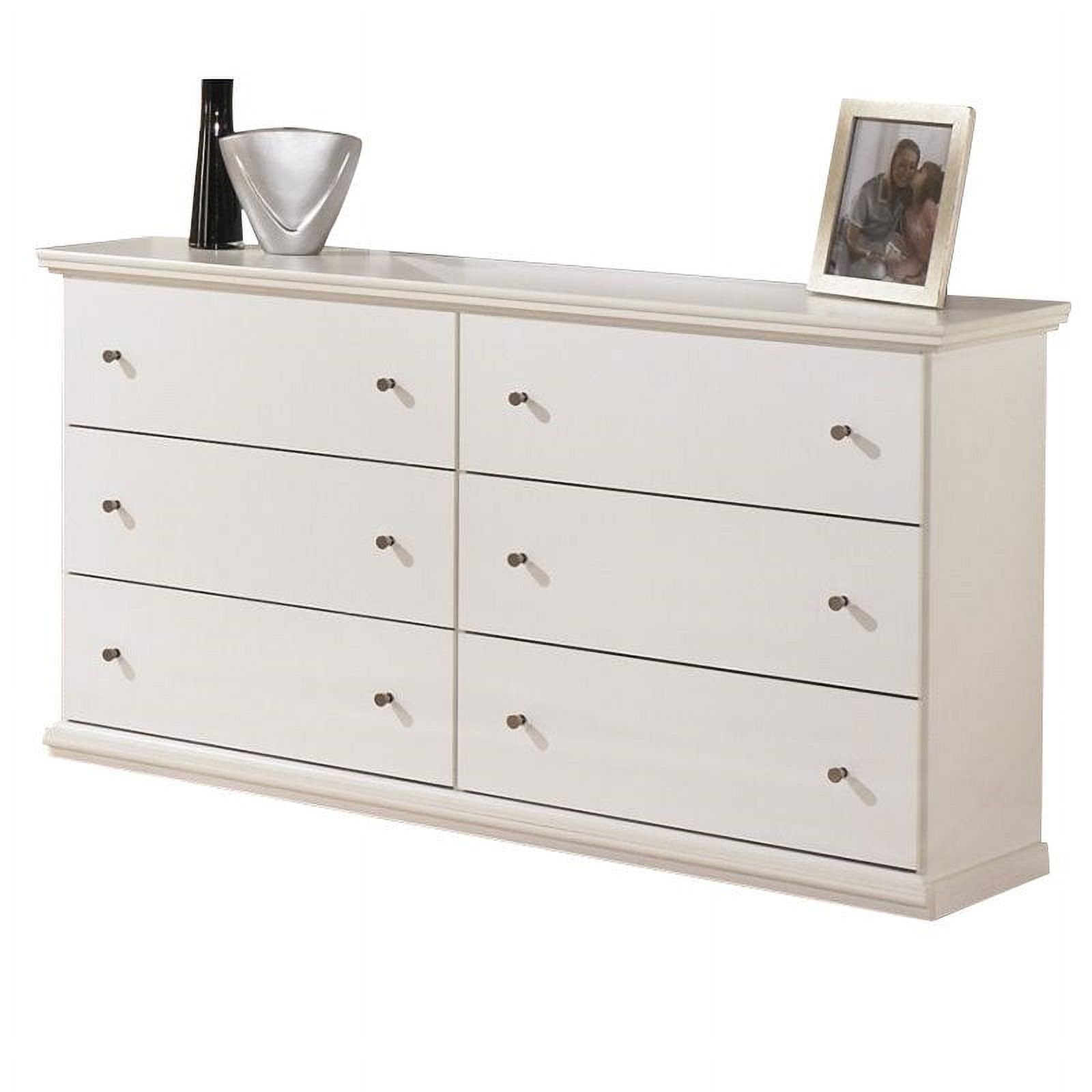 Bowery Hill 6 Drawer Wood Double Dresser in White