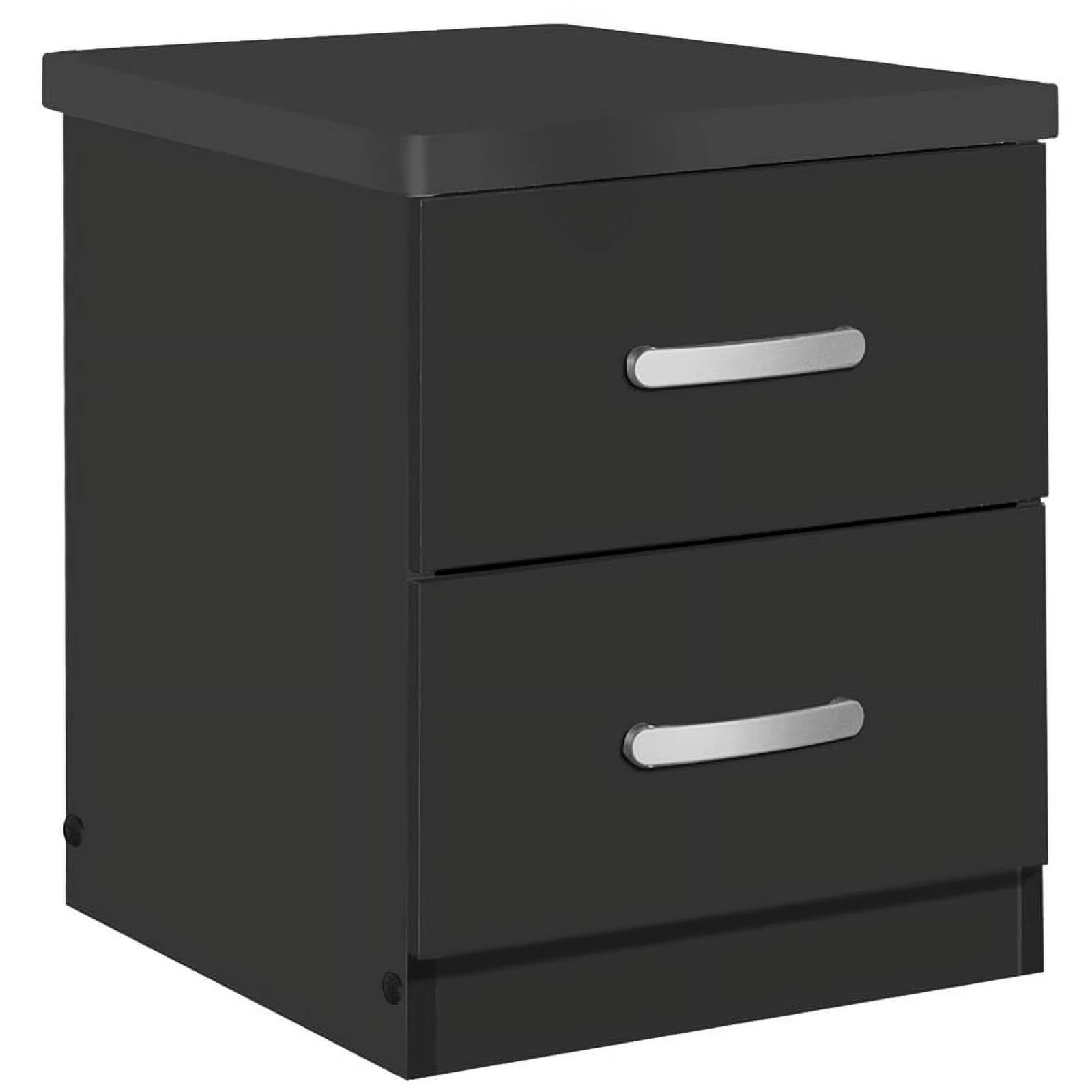 Home Square 2-Piece Set with Dresser with Lock 2-Drawer Nightstand in Black