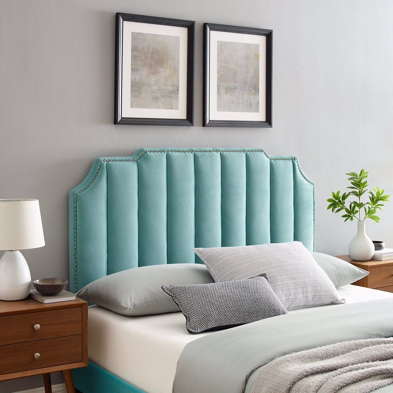 Modway Rosalind Performance Velvet King/California King Headboard in Mint