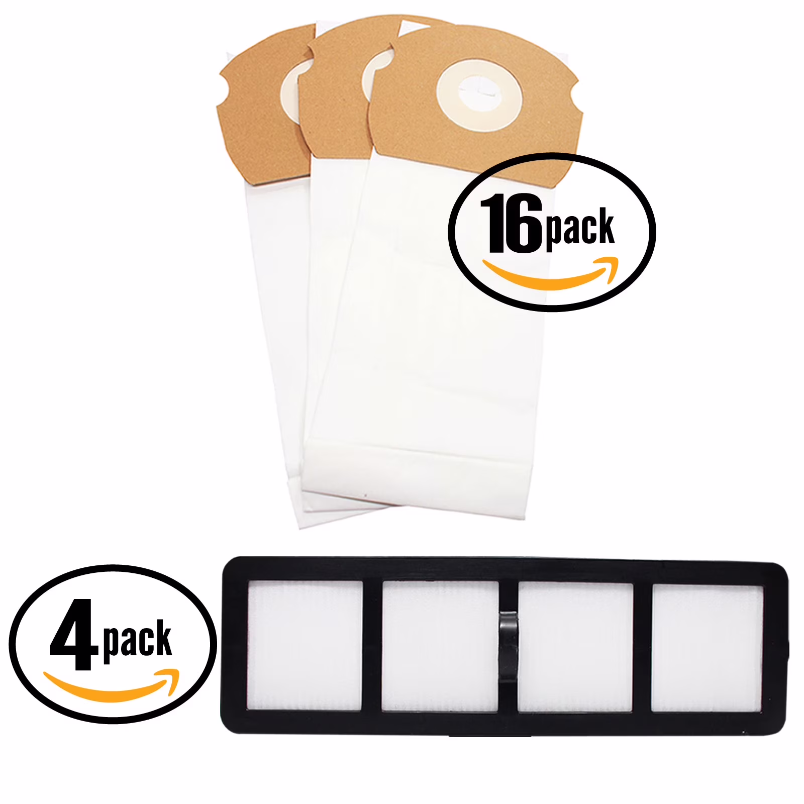 48 Replacement Eureka AirSpeed ASM1066 Vacuum Bags & 4 HEPA Filter - Compatible Eureka AS Vacuum Bag & EF-6 Filter