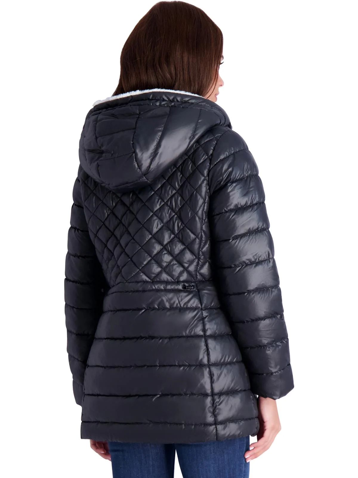 Steve Madden Women's Glacier Shield Winter Puffer Coat with Faux Fur Lining