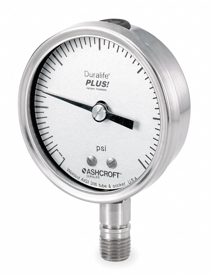 Ashcroft Pressure Gauge,0 to 100 psi,3-1/2In  351009SW02LXLL100
