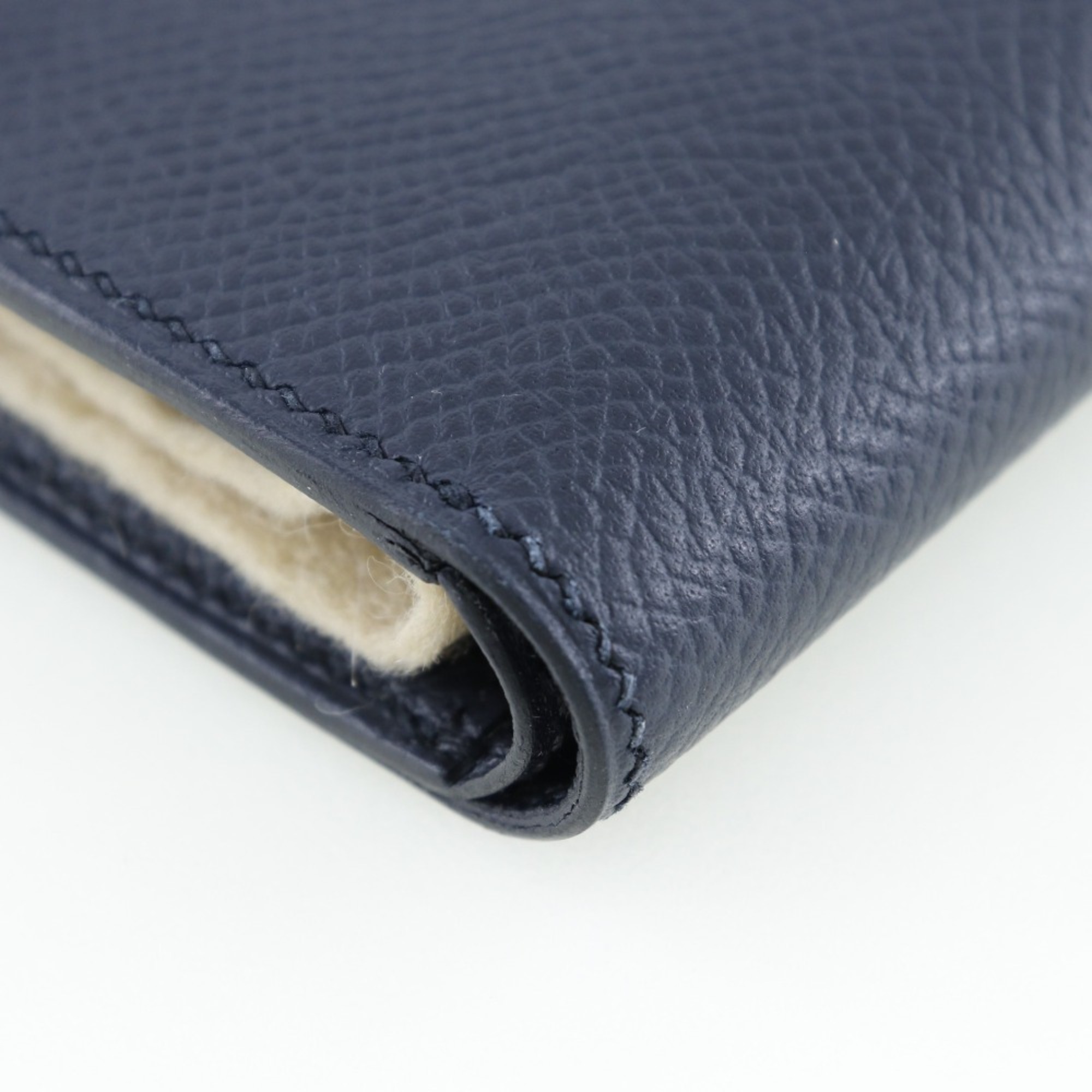 Pre-Owned HERMES Click 12 Bifold Wallet Vaux Epson Made in France 2020 Black Y Flap Unisex (Good)