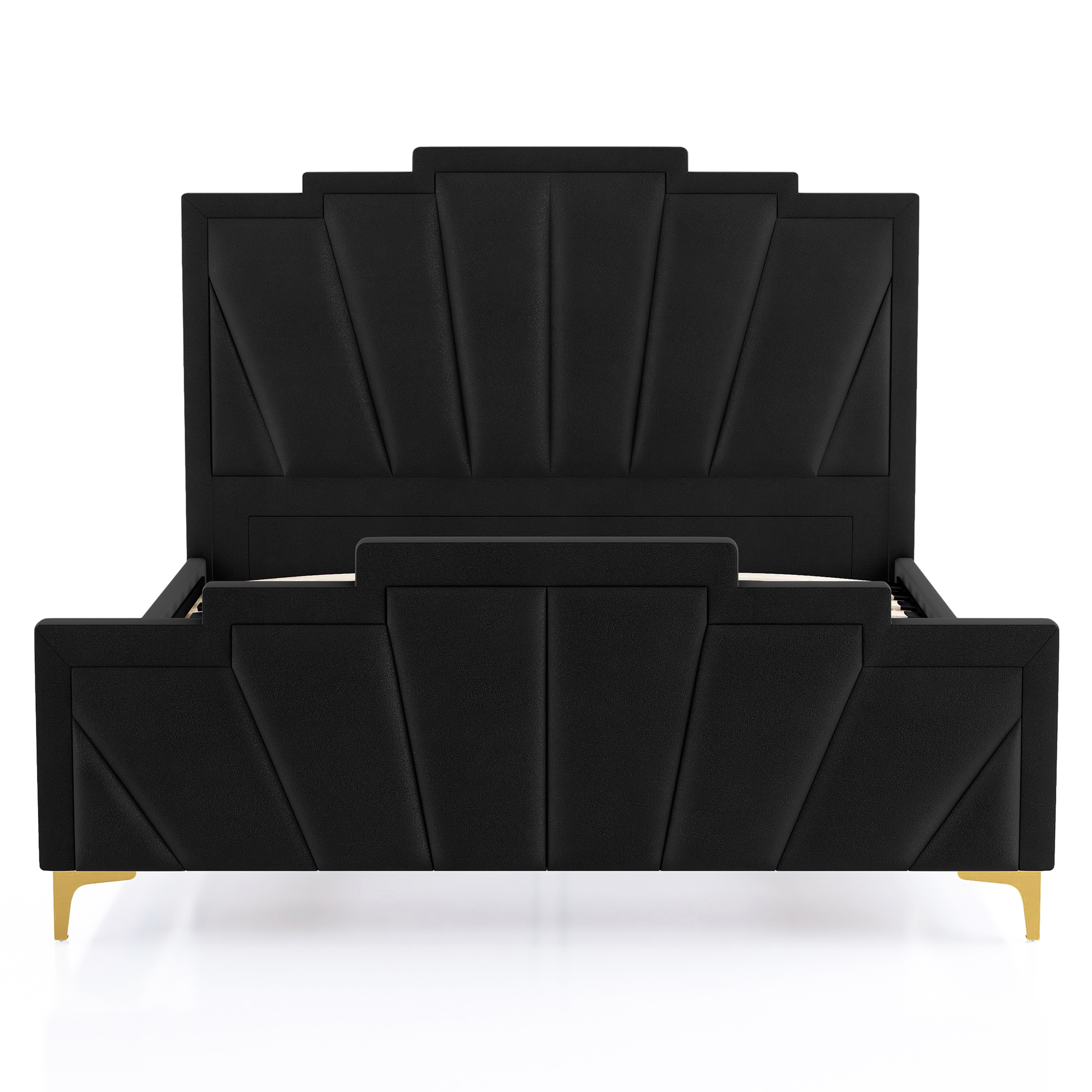 Furniture of America Gatsby Fabric Panel Bed, Black, King