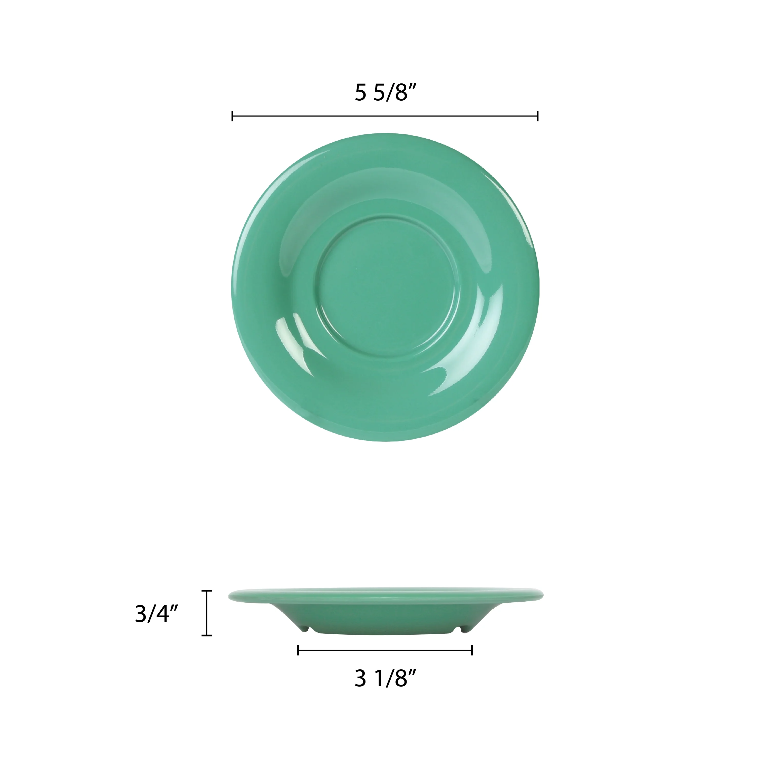 Excellante Color Green melamine dinnerware collection 5.5 inch saucer, comes in dozen
