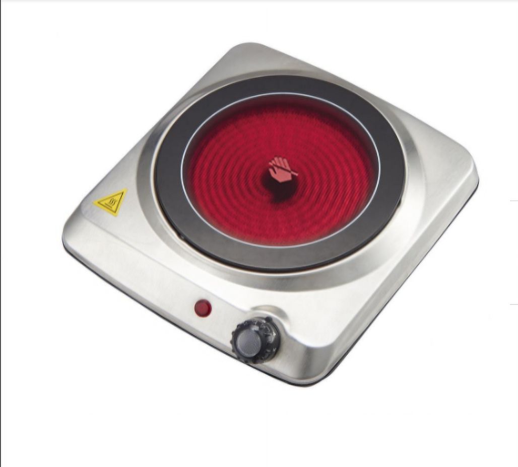 Portable Ceramic Glass Single Burner 1000W Infrared Technology Stainless Steel