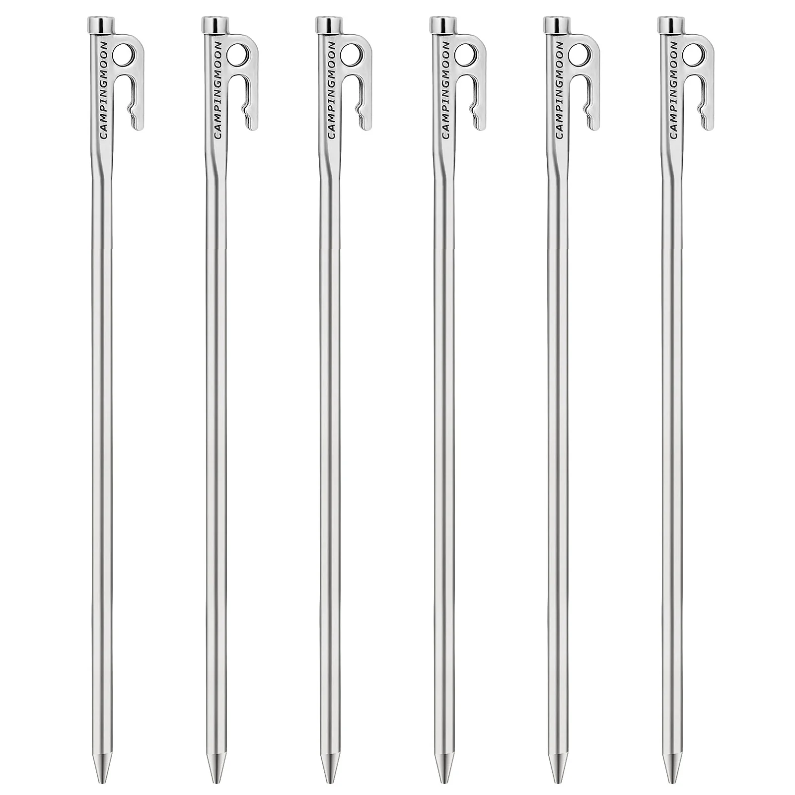 Walmeck Heavy Duty Steel Tent Stakes Pegs with Hook and Hole Design for  Backpacking Camping Tent Canopy