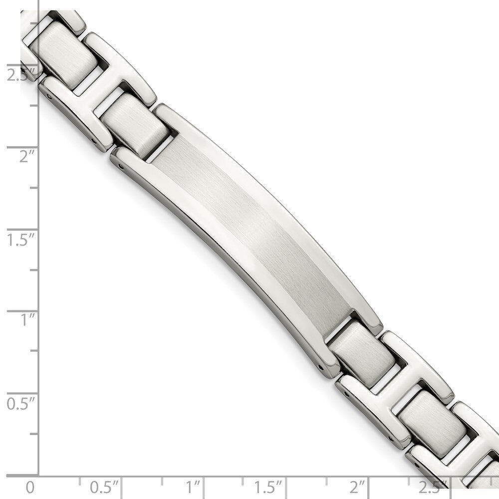 8.25" Stainless Steel Brushed and Polished ID Link Bracelet