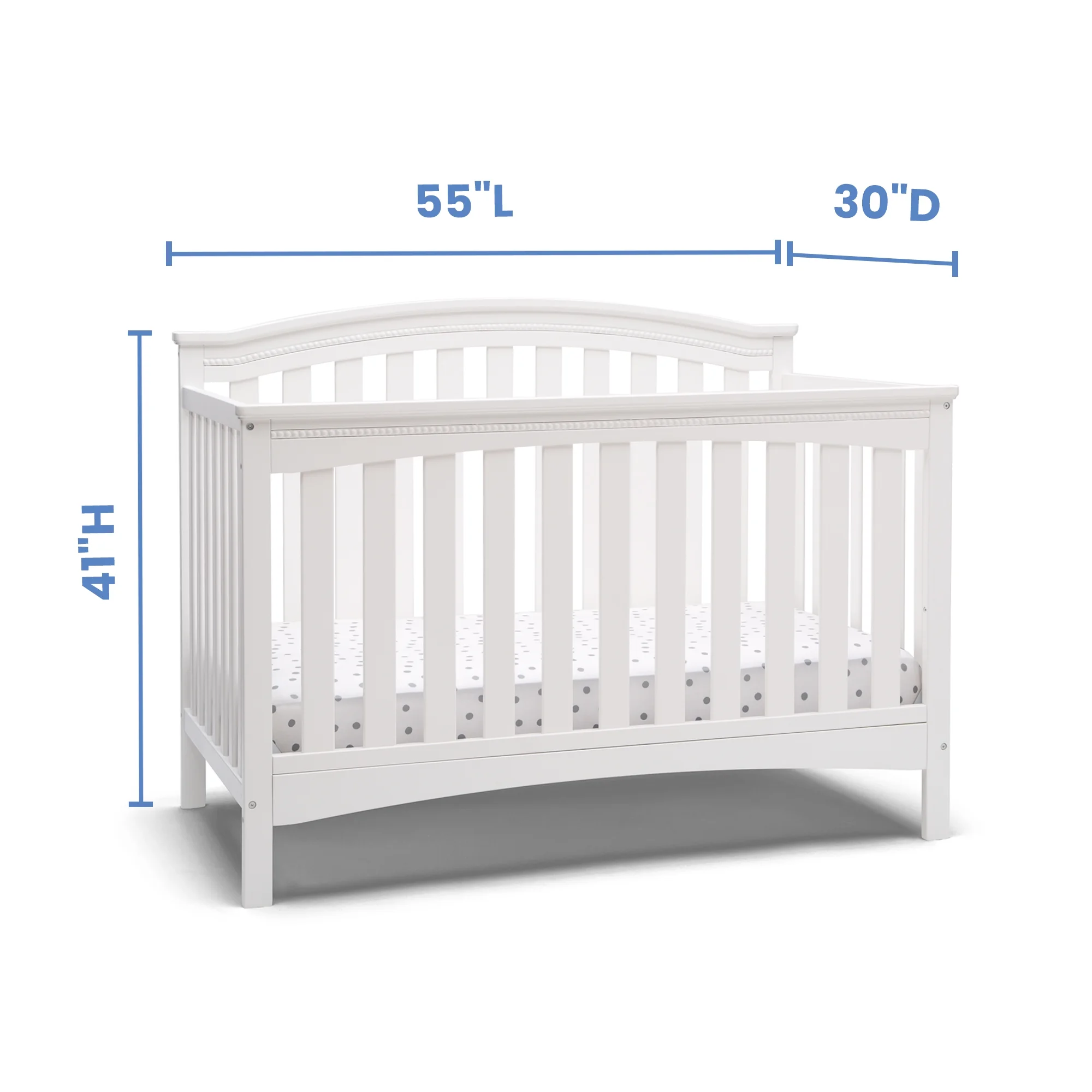 Delta Children Waverly 6-in-1 Convertible Baby Crib, Bianca White