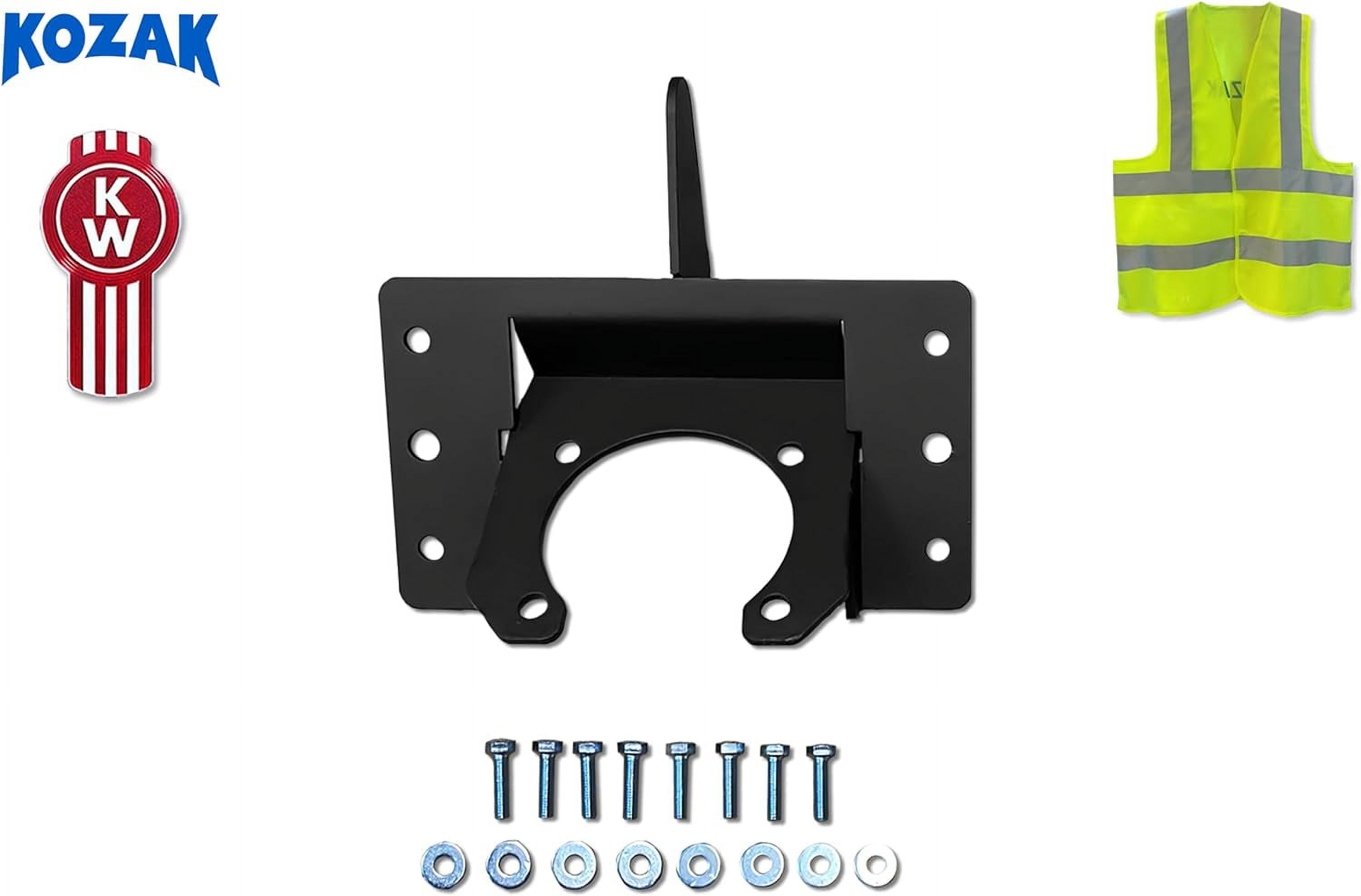 KOZAK Metal Mounting Bracket Fits Plastic Bumper for Kenworth T660 Plus Logo and Kozak Reflective Vest