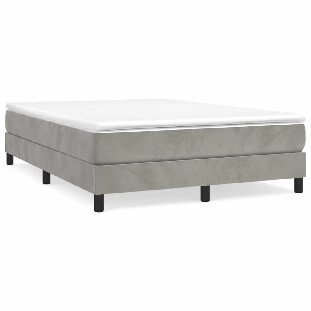 Box Spring Bed with Mattress Light Gray 53.9