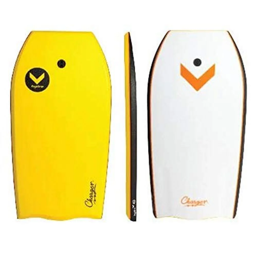 Hydro Charger 42 EPS Bodyboard with leash - Yellow deck/ Black rails / White bottom