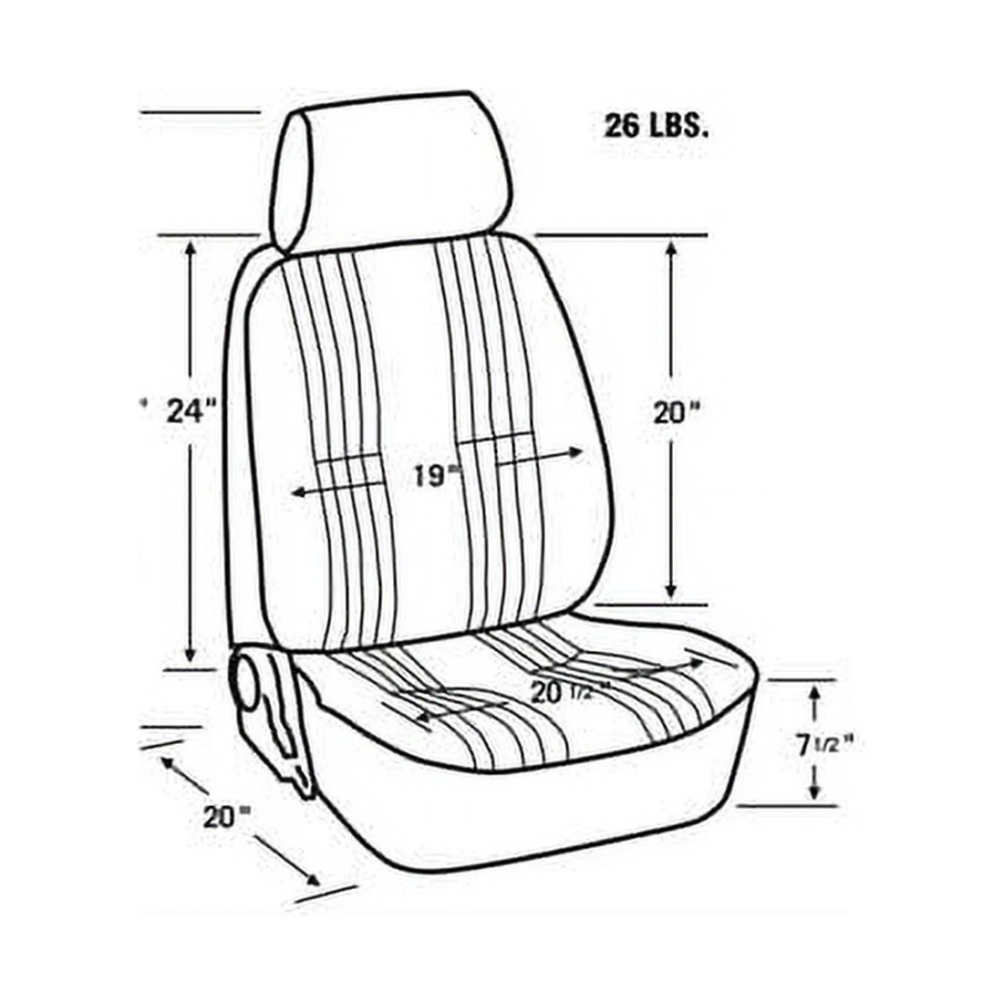 Procar 80-1300-51R Pro-90 Series Bucket Seat, Pass. Side, Black