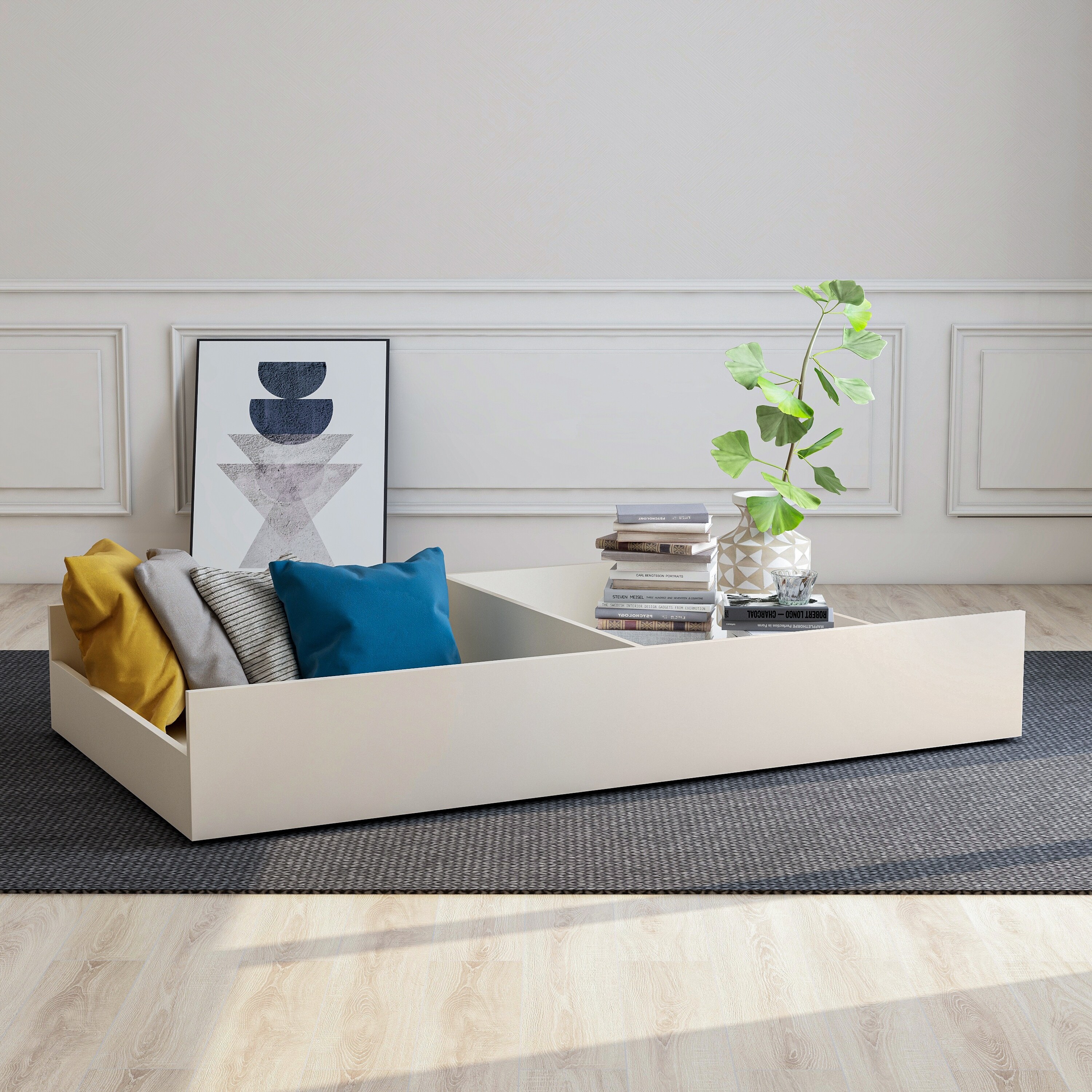 Furniture of America Ving Modern Solid Wood Underbed Trundle with Wheel by  Rose Gold N/A