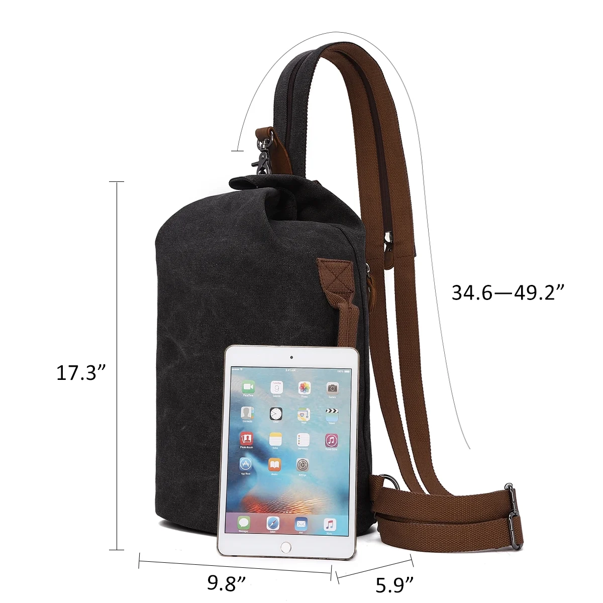 KL928 Canvas Sling Bag Small Crossbody Backpack Shoulder Casual Daypack Rucksack for Men Women