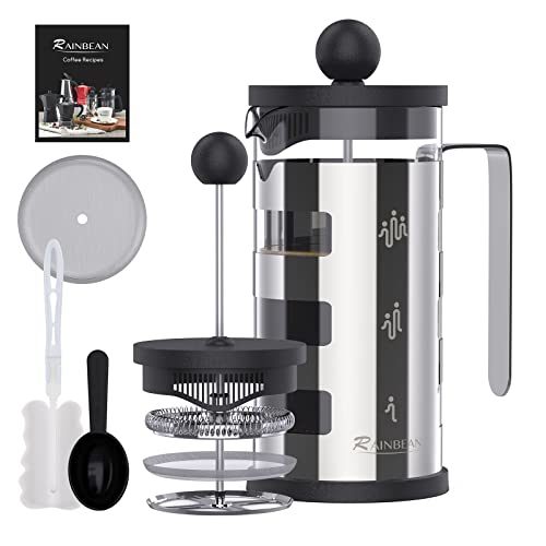 Stylish Stainless Steel French Press Cafetiere - Brew Perfect Coffee