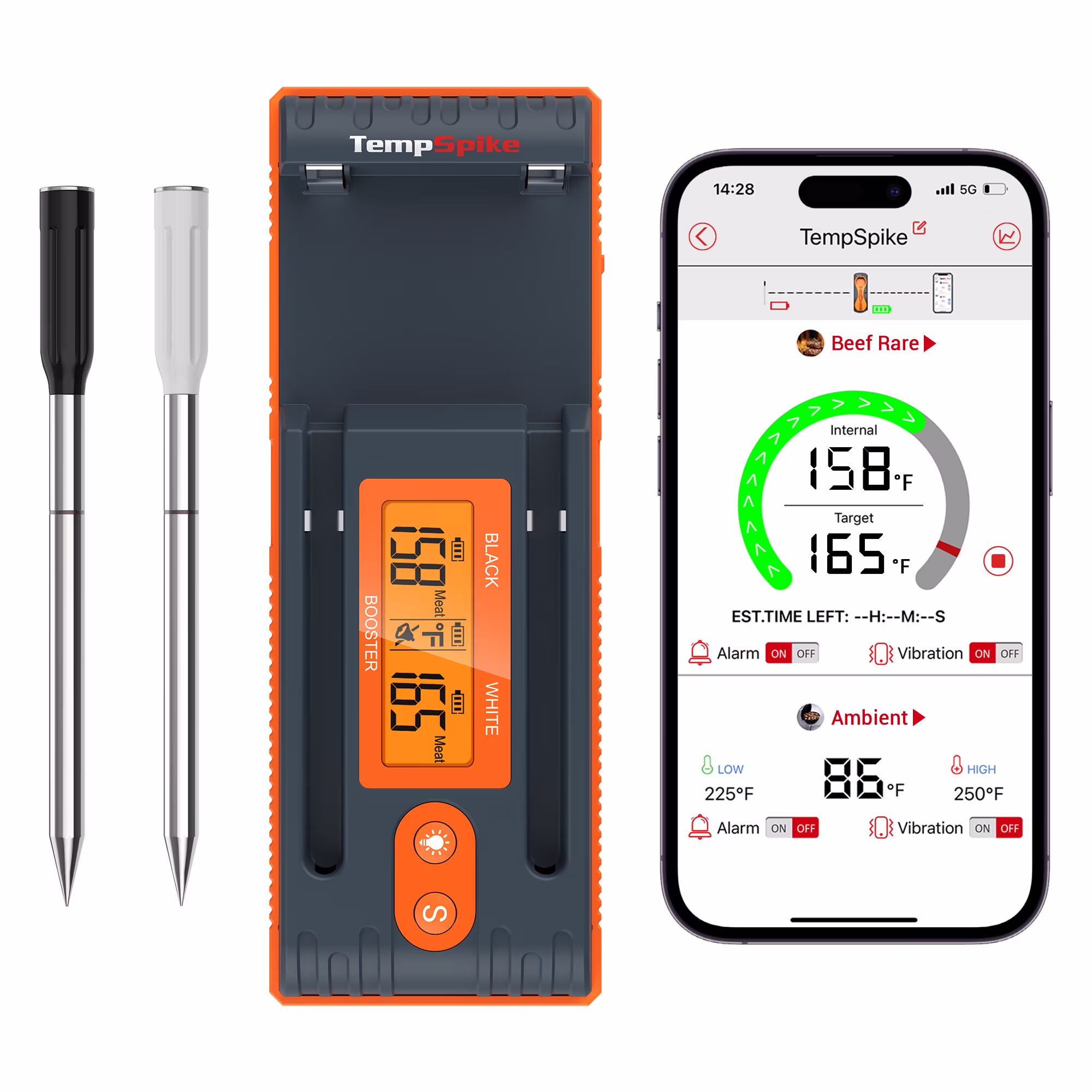 ThermoPro Wireless Meat Thermometer Twin TempSpike, Bluetooth Meat Thermometer with 500ft Range for Grilling Smoking Air Fryer Oven Deep Frying