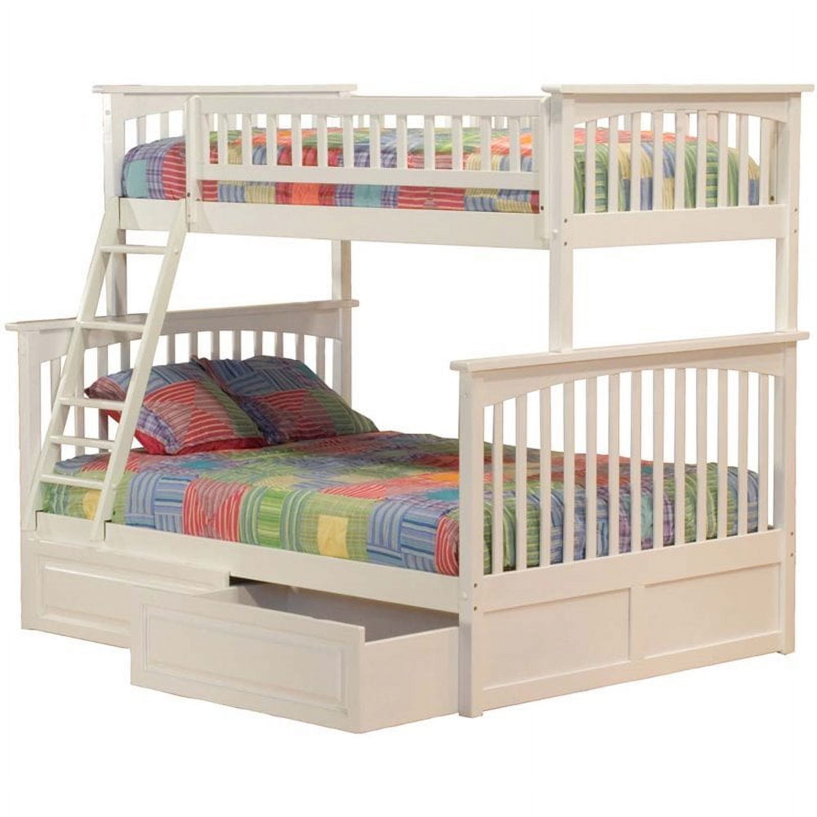 Leo & Lacey Twin Over Full Storage Bunk Bed in White