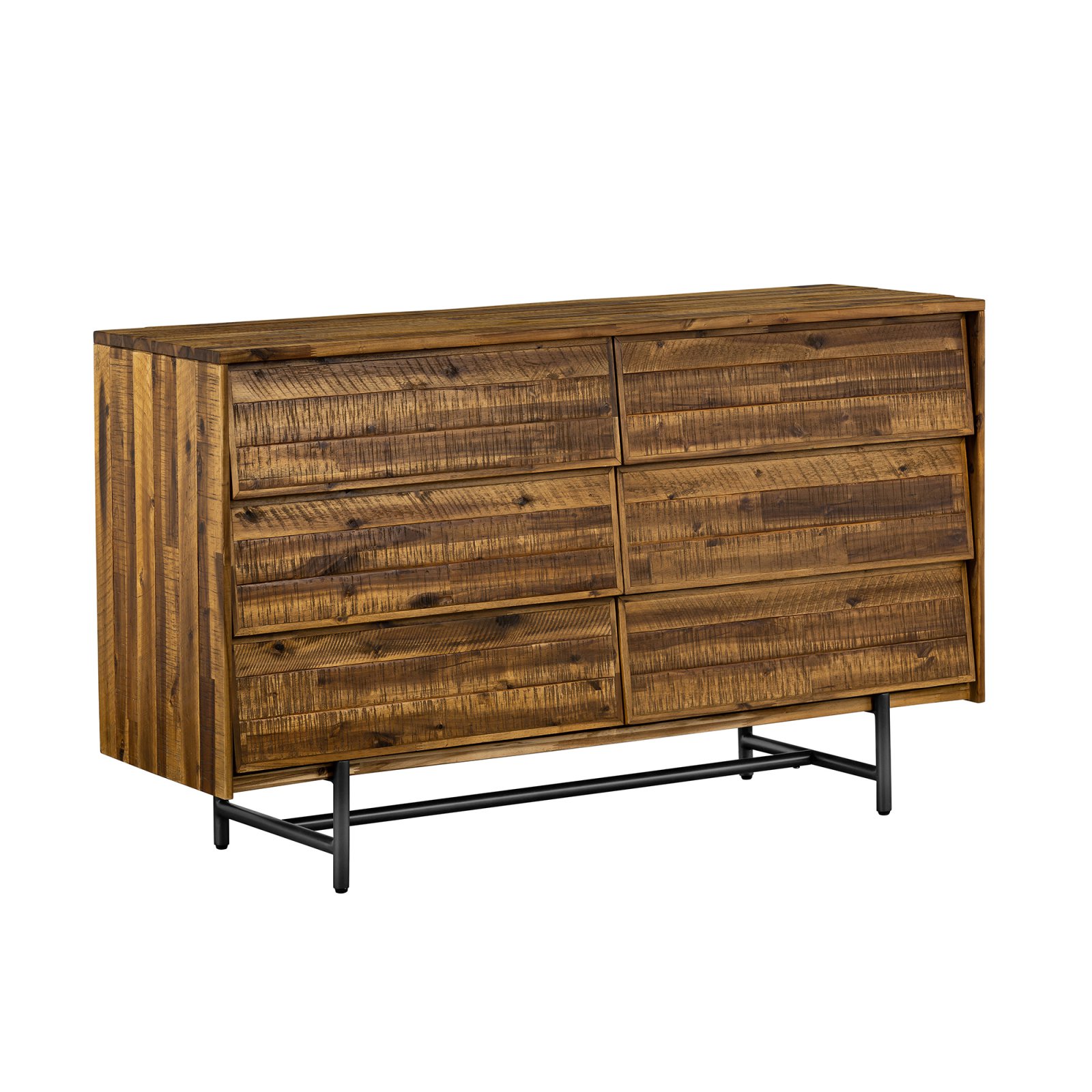 Armen Living Cusco 6-Drawer Modern Wood Dresser in Acacia Brown