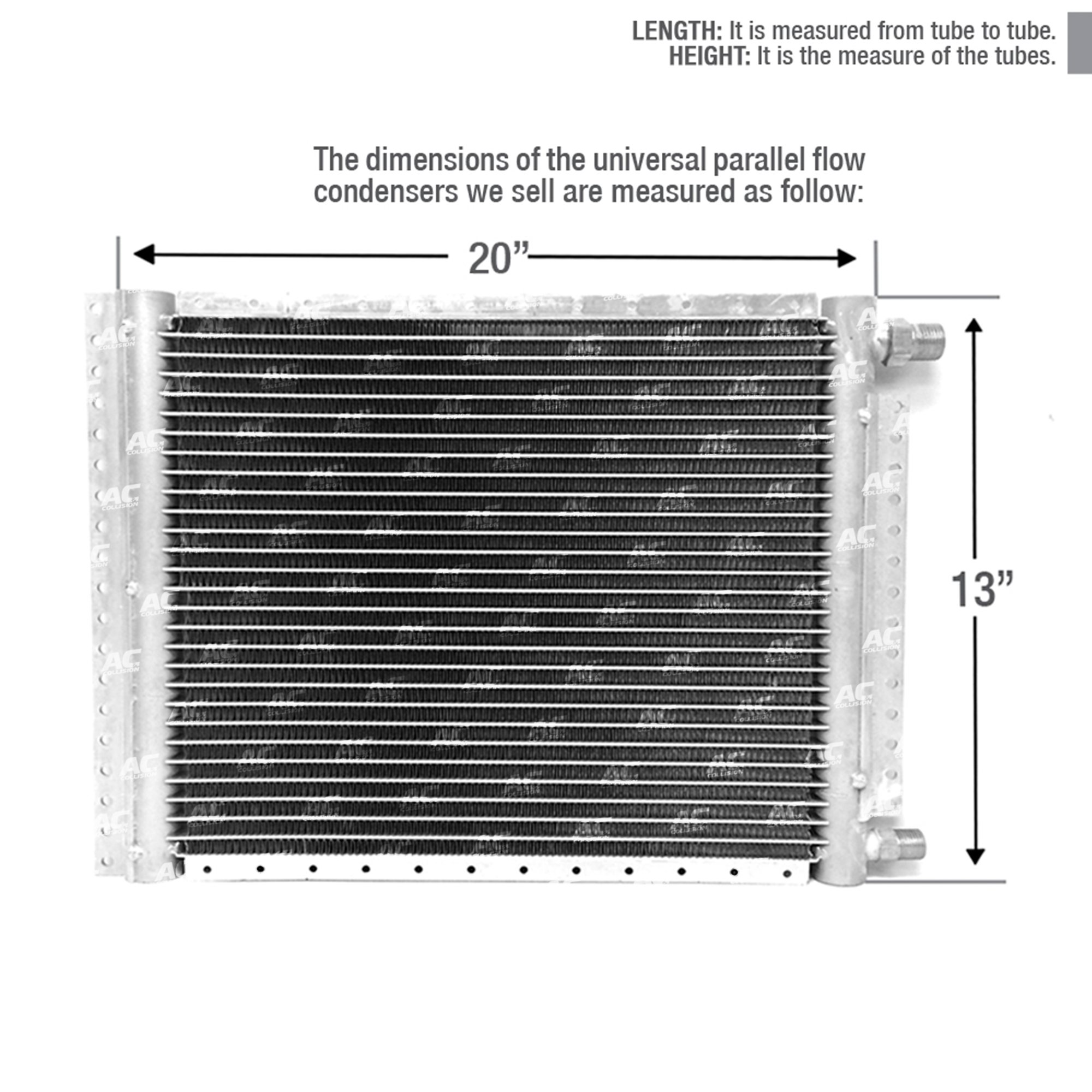 New ClimaParts CNFP1320 Car A/C Condenser Parallel Flow 13 x 20 O-Ring #6 & #8 Ports