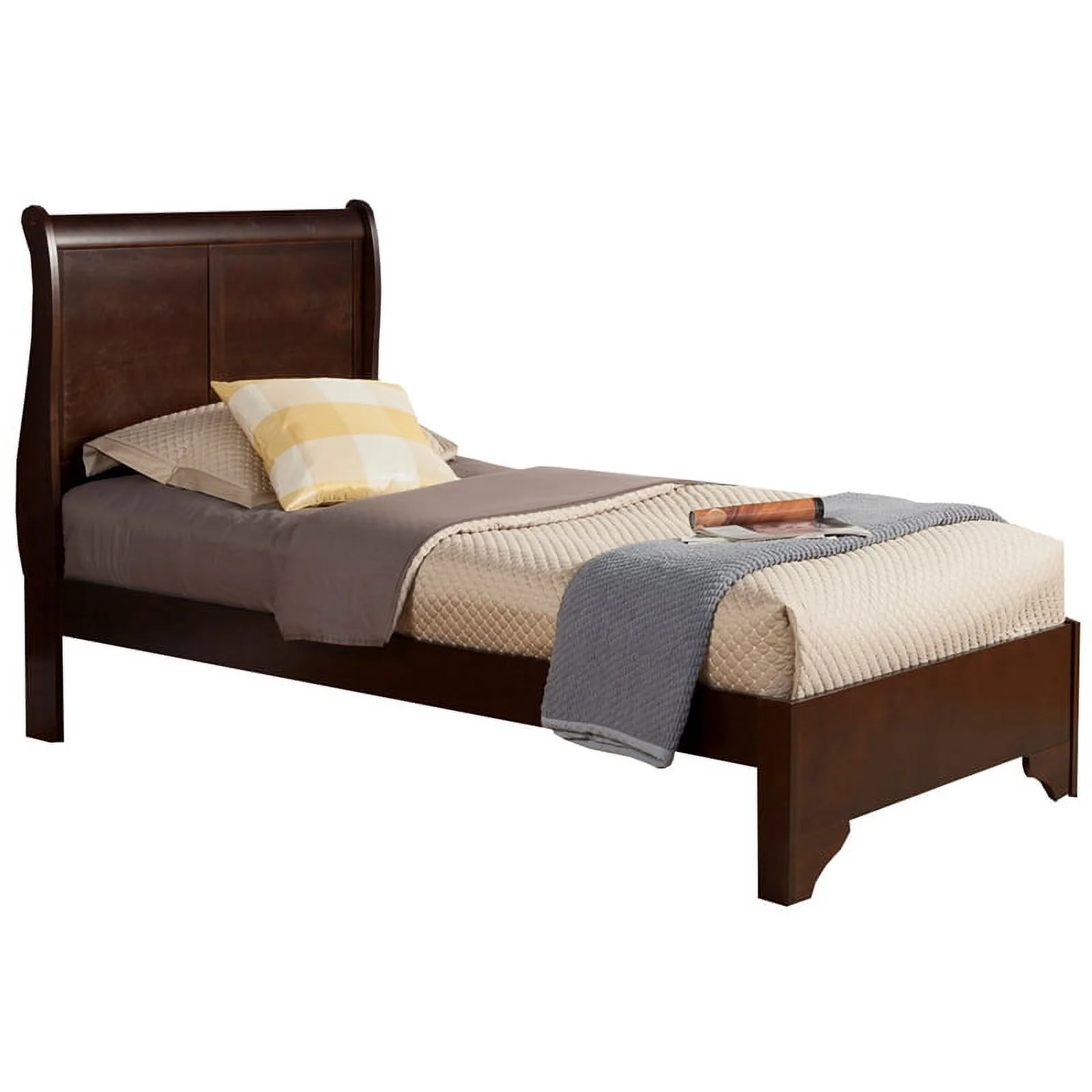 Home Square 3 Piece Set with 2-Drawer Nightstand and Twin Wood Sleigh Bed