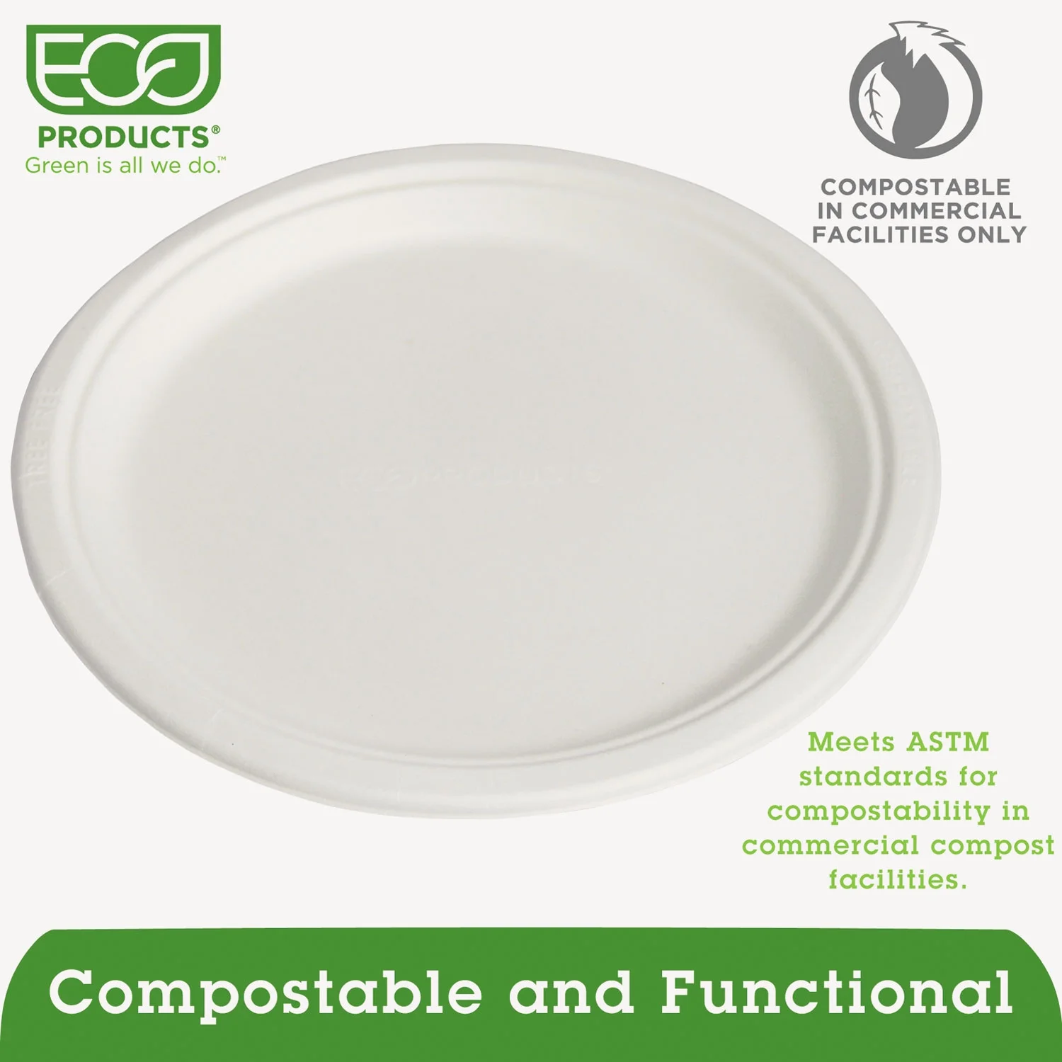 Eco-Products EPP005 Compostable Sugarcane Dinnerware, 10