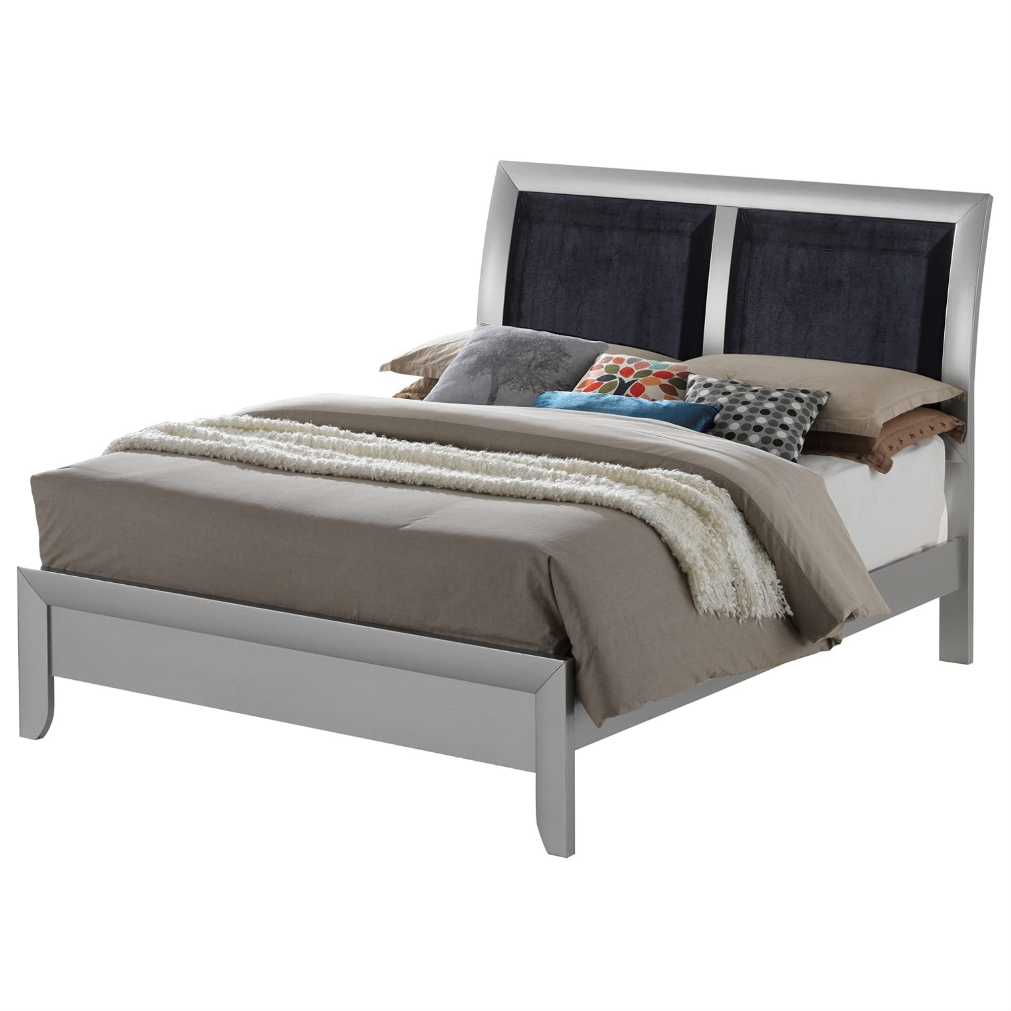 Glory Furniture Marilla G1503A-QB Queen  Bed , Silver Champagne