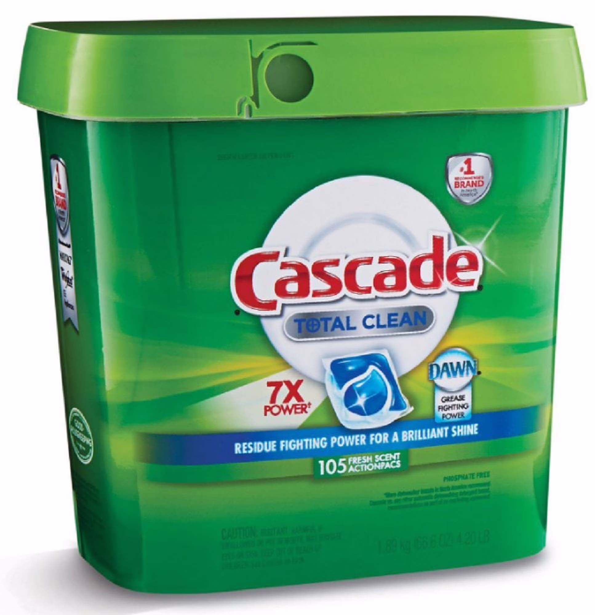 Cascade Total Clean Gel Dishwasher Detergent Fresh Scent Dawn 105 Count, Action Pacs - New!!!