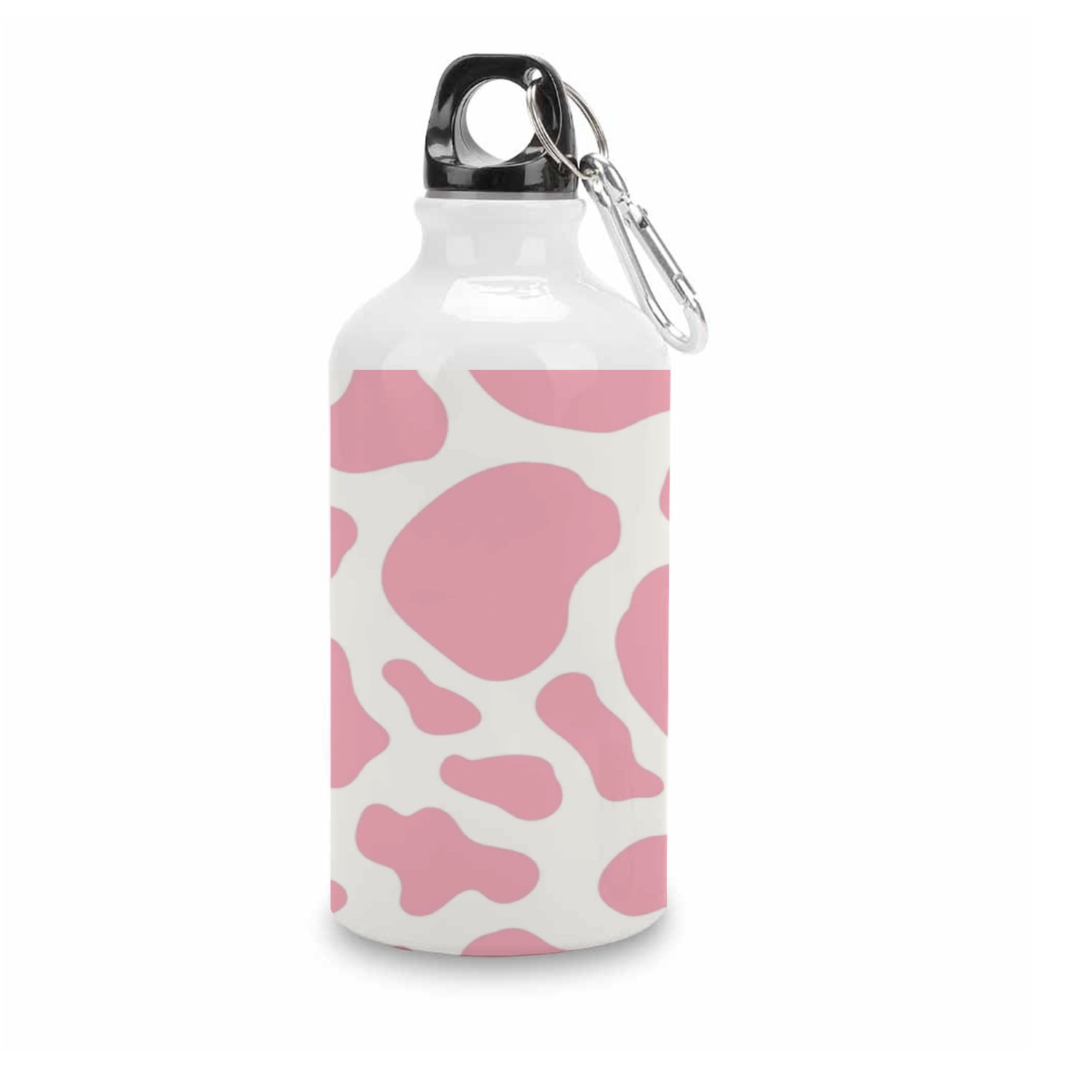 GZHJMY Sports Water Bottles, Pink Cow Print Large Capacity Aluminium Portable Leakproof Lightweight Drink Bottles for Fitness and Outdoor Enthusiasts