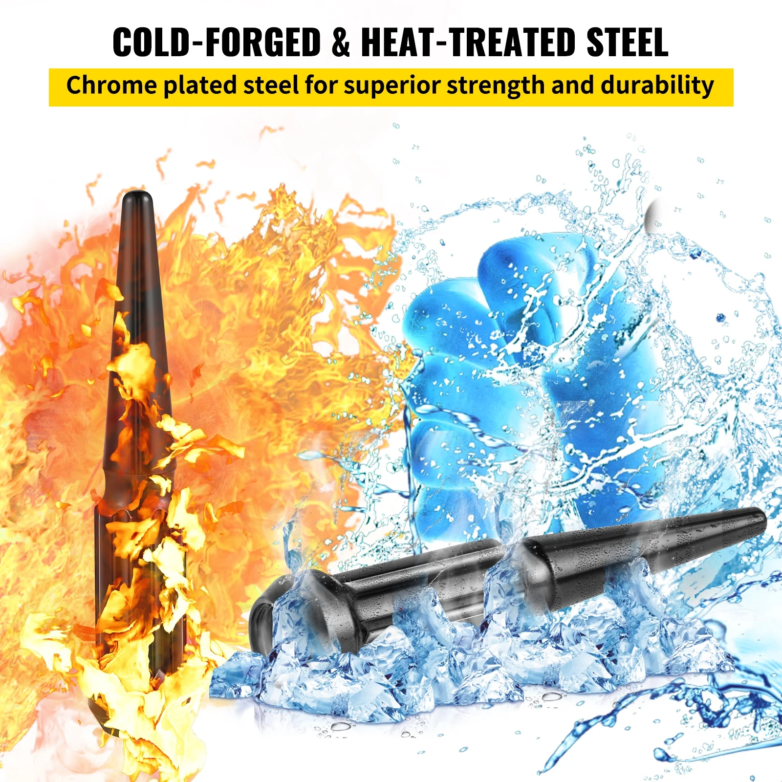 BENTISM 32 PCS Chrome Spike Lug Nuts 14x1.5 Chevy Silverado Tahoe 4.4