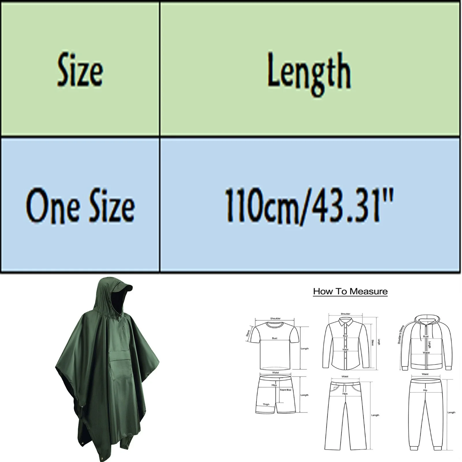 YUHAOTIN Men Raincoat Long Hooded Rain Poncho with Pocket for Men Women Adult Lightweight Unisex Raincoat Hiking Camping Mens Raincoat Rain Poncho Men Big and Tall