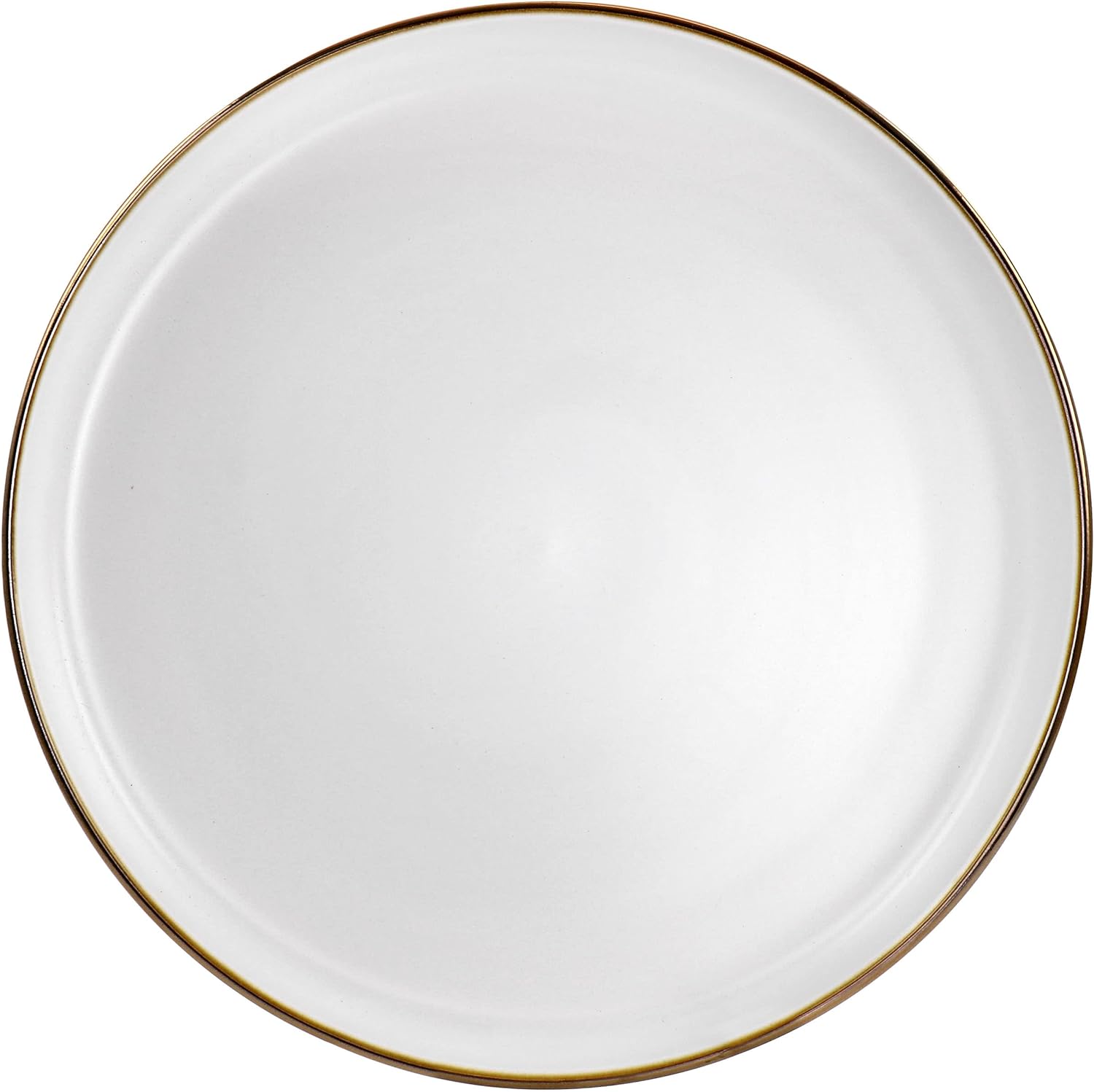Arthur 6 Piece Stoneware Dinner Plate Set In Matt White With Rim