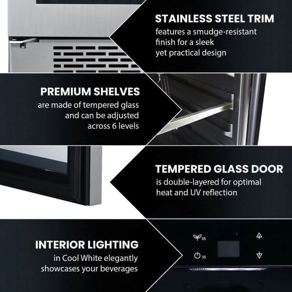 Hanover The Vault 24 In. Single Zone Beverage Center with 172-Can Capacity and Door Lock