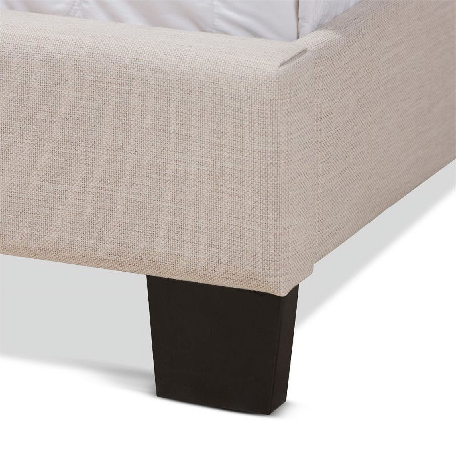 Bowery Hill Fabric Tufted Queen Bed in Beige