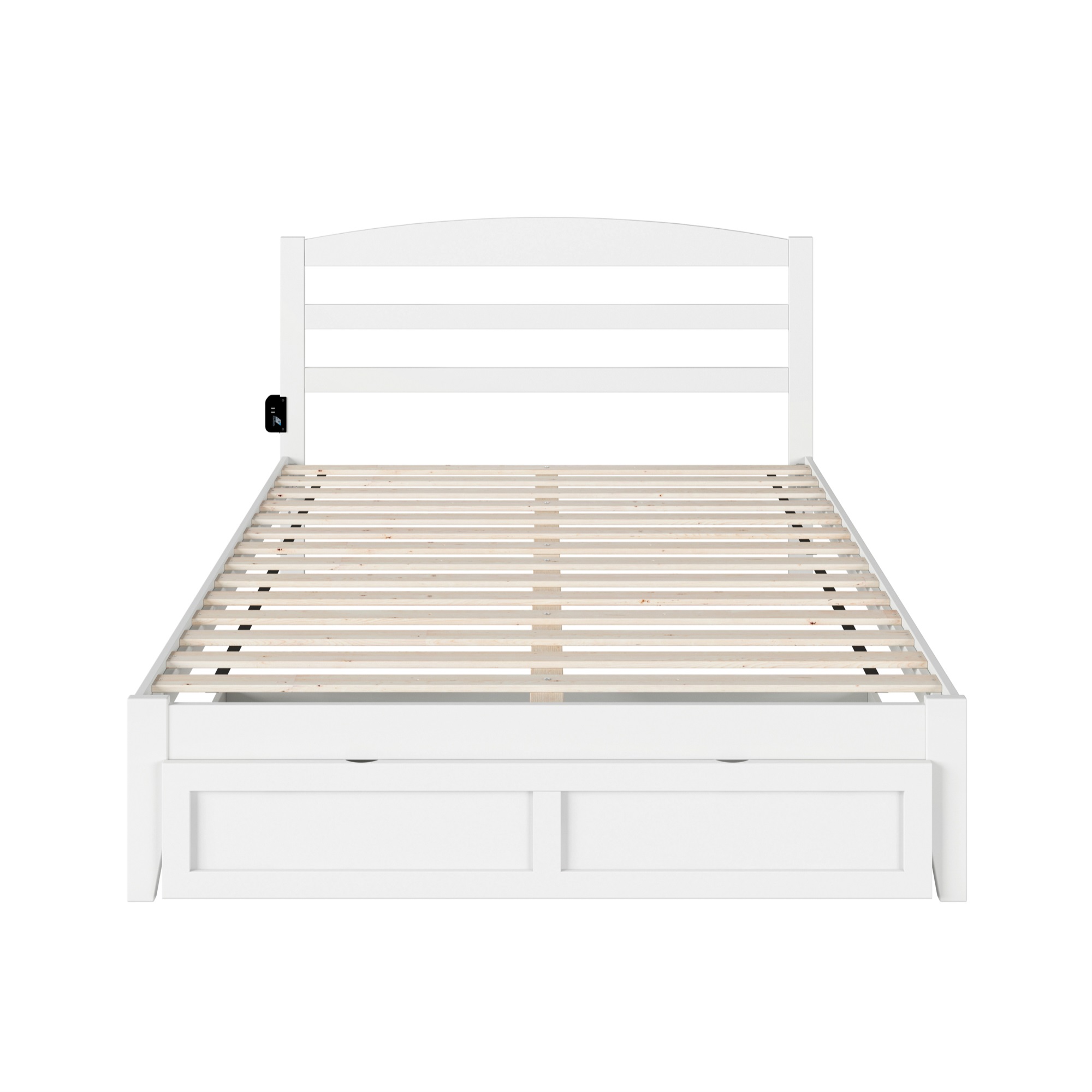 AFI Warren Solid Wood Traditional Queen Bed w/ Drawer in White