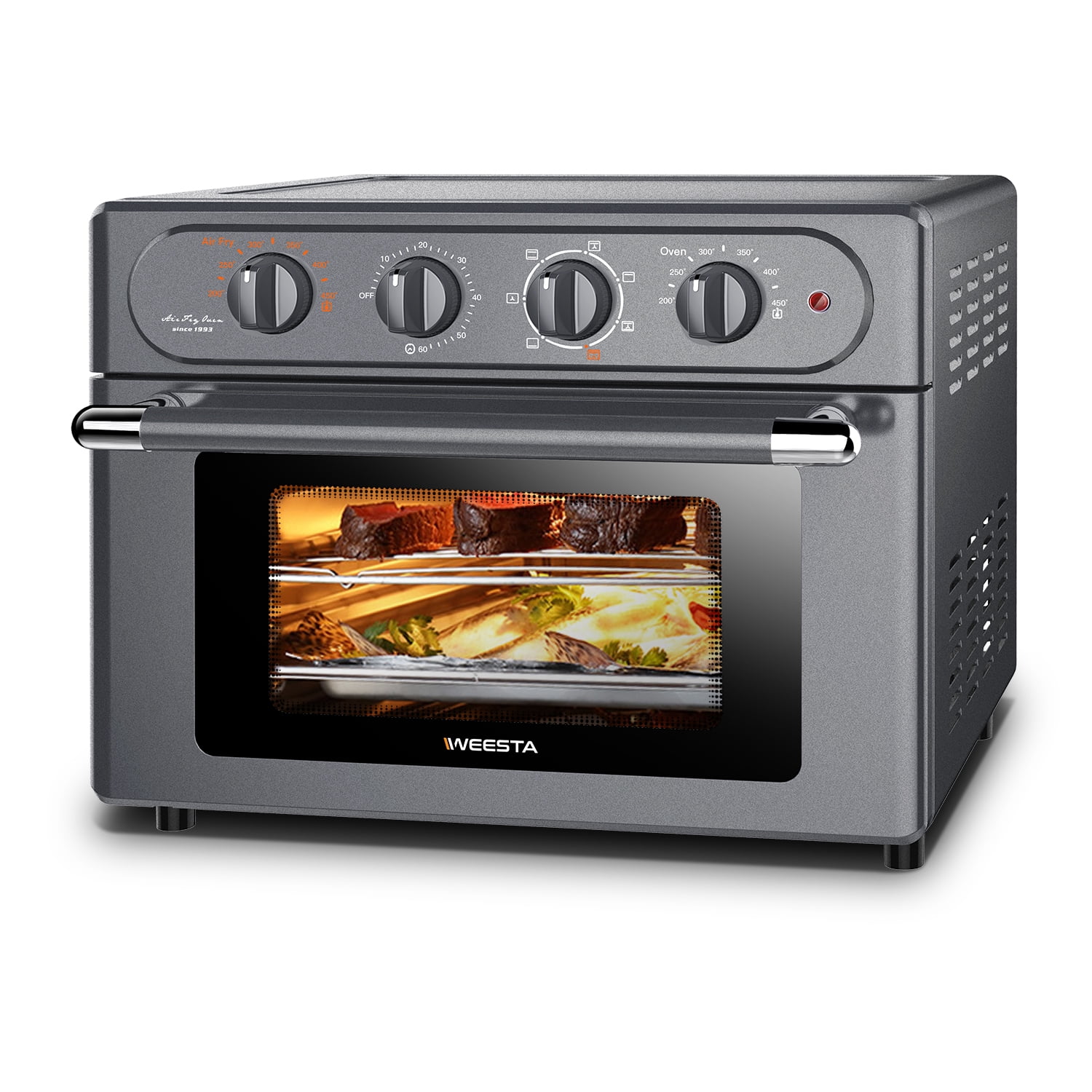 24 Qt Air Fryer Toaster Oven ,7-In-1 Convection Oven with Air Fry, Roast, Toast, Broil Bake Function Rotisserie Dehydrator for Kitchen Countertop Appliances for Cooking Chicken, Steak & Pizza