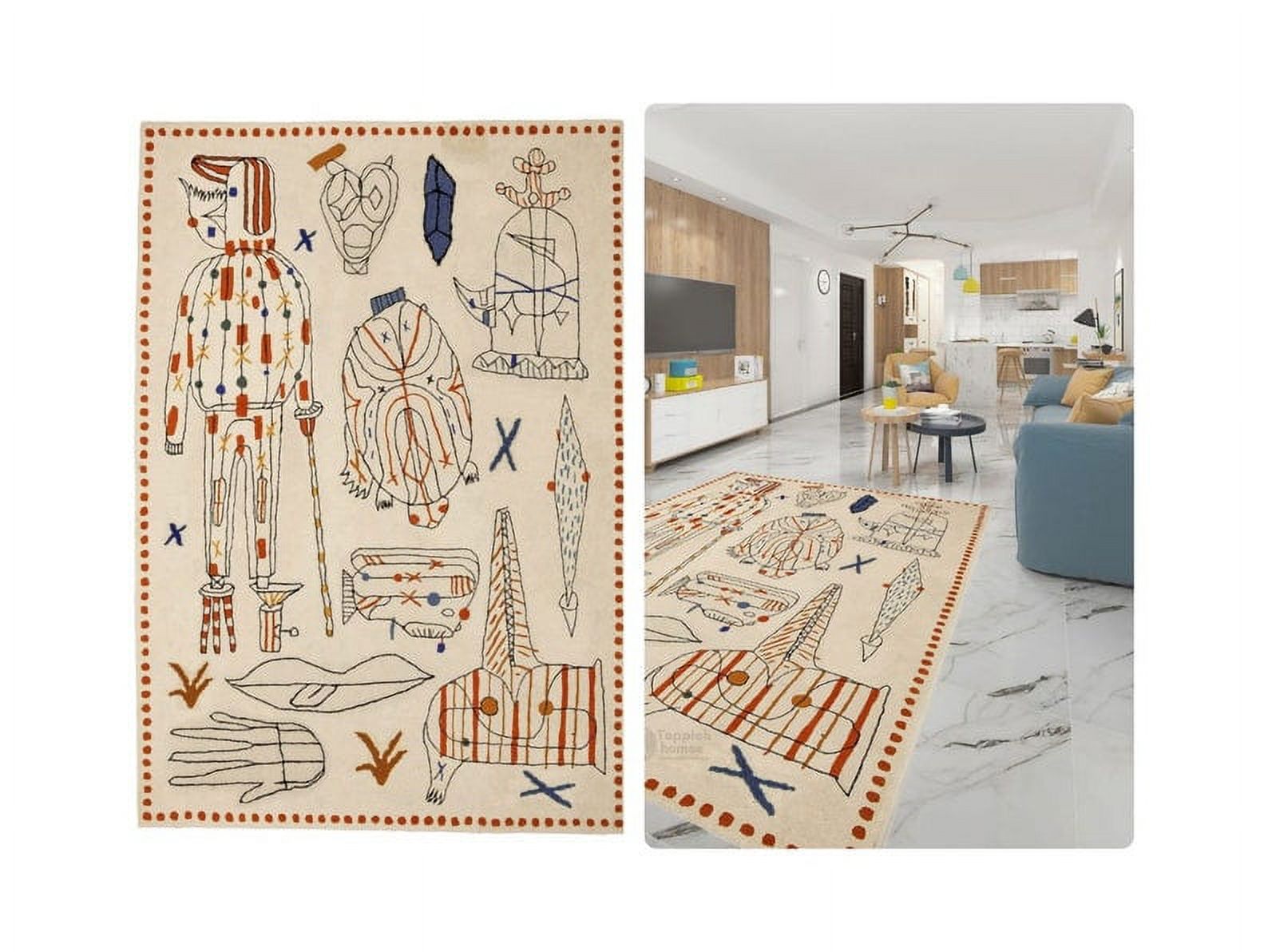 Modern Rugs 8x10 | Cream Tufted Rugs 9x12 | Custom tufting Rugs 6x9 | Living Room Rug 5x8, Bedroom Rugs 7x10, Wool Rugs